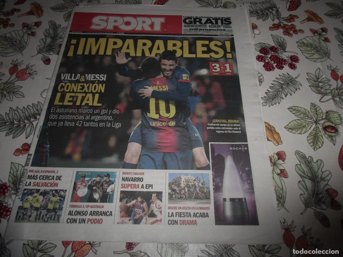 Coleccionismo deportivo: Peri&oacute;dico SPORT n&ordm; 12.038, 18-3-2013. F&uacute;tbol Club Barcelona 3-Rayo Vallecano 1.Ver fotos adicionales