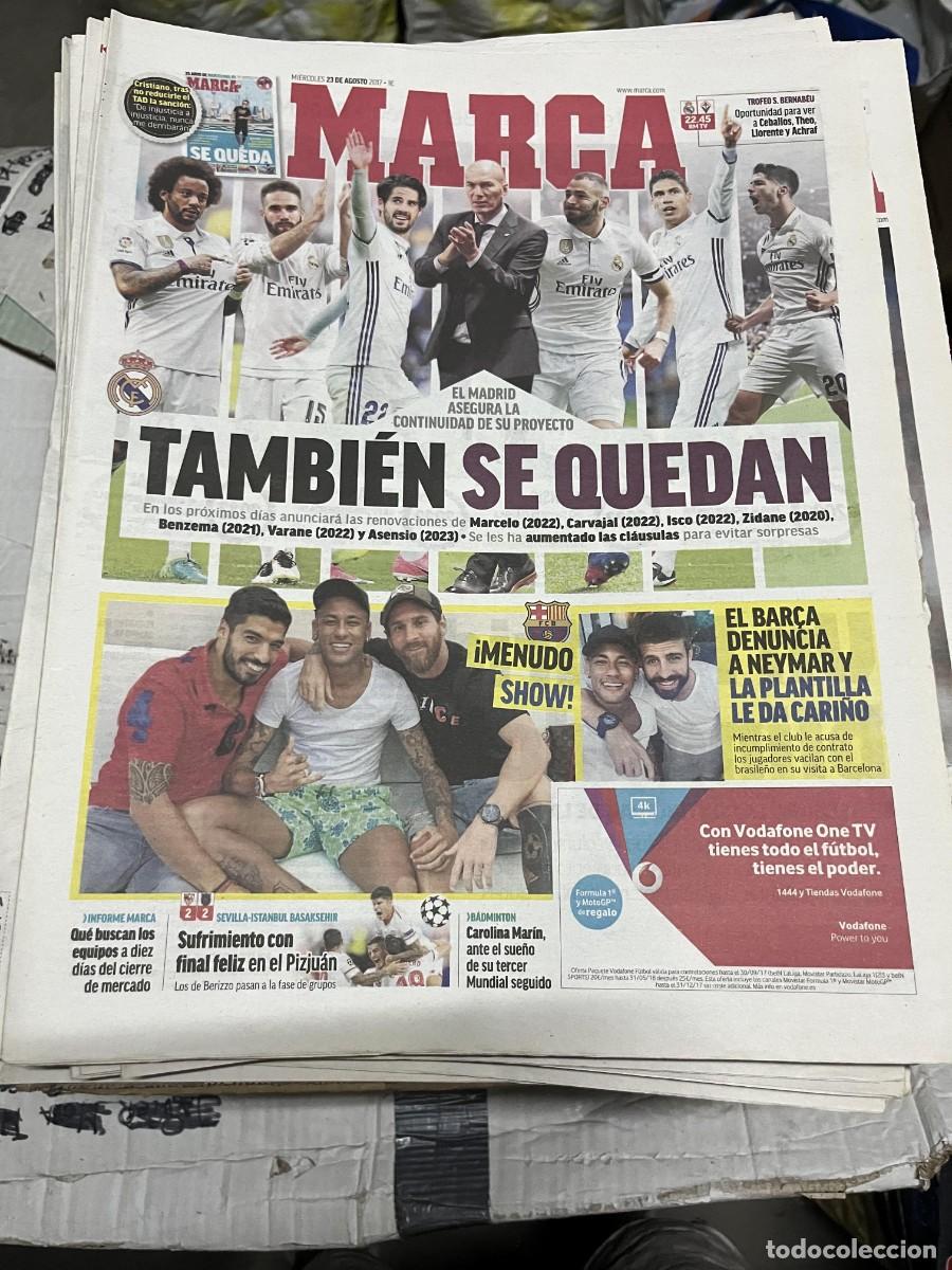 Coleccionismo deportivo: MARCA(23-8-2017)TROFEO BERNABEU REAL MADRID FIORENTINA NEYMAR LUIS SUAREZ MESSI SEVILLA 2-2 ISTANBUL