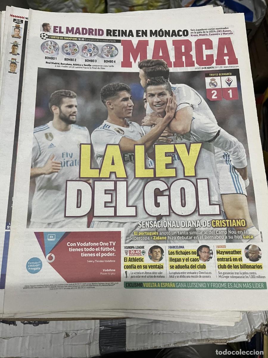 Coleccionismo deportivo: MARCA (24-8-2017) TROFEO SANTIAGO BERNABEU REAL MADRID 2-1 FIORENTINA CRISTIANO RONALDO