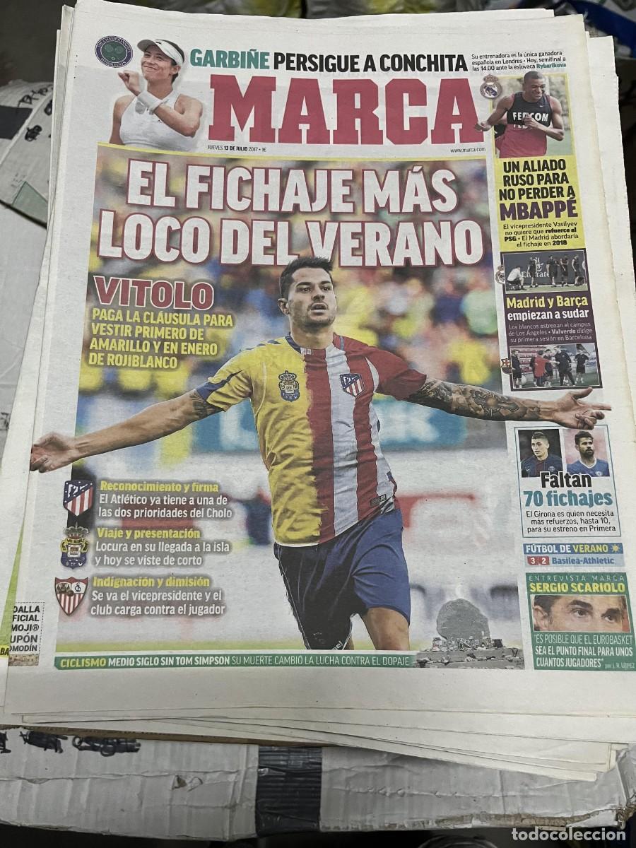 Coleccionismo deportivo: MARCA (13-7-2017) VITOLO FICHAJE LAS PALMAS Y ATLETICO MADRID MBAPPE GARBI&Ntilde;E TENIS
