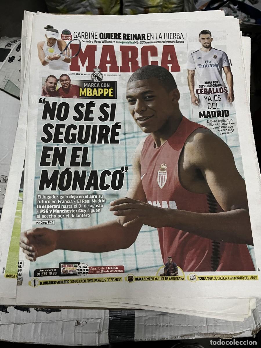 Coleccionismo deportivo: MARCA (15-7-2017) HOY FINAL WIMBLEDON TENIS GARBI&Ntilde;E MUGURUZA VENUS WILLIAMS FICHAJE CEBALLOS MBAPPE