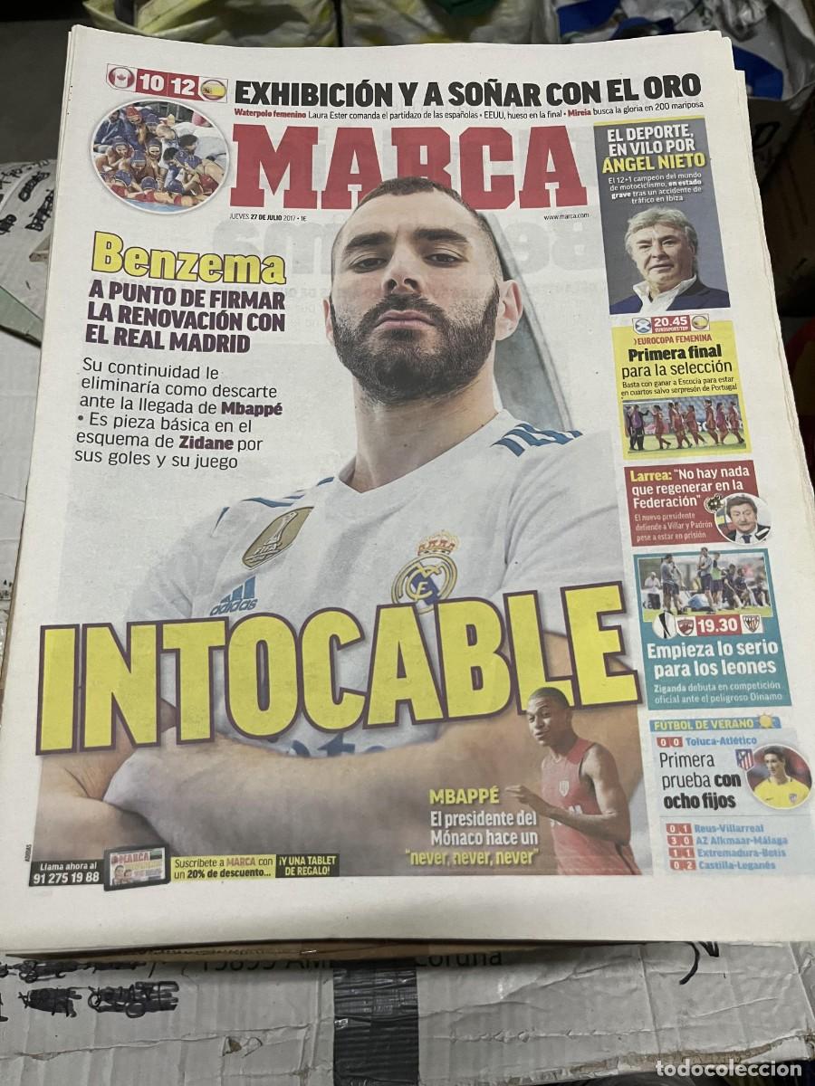 Coleccionismo deportivo: MARCA (27-7-2017) REAL MADRID BENZEMA WATERPOLO FEMENINO CANADA 10-12 ESPA&Ntilde;A ANGEL NIETO
