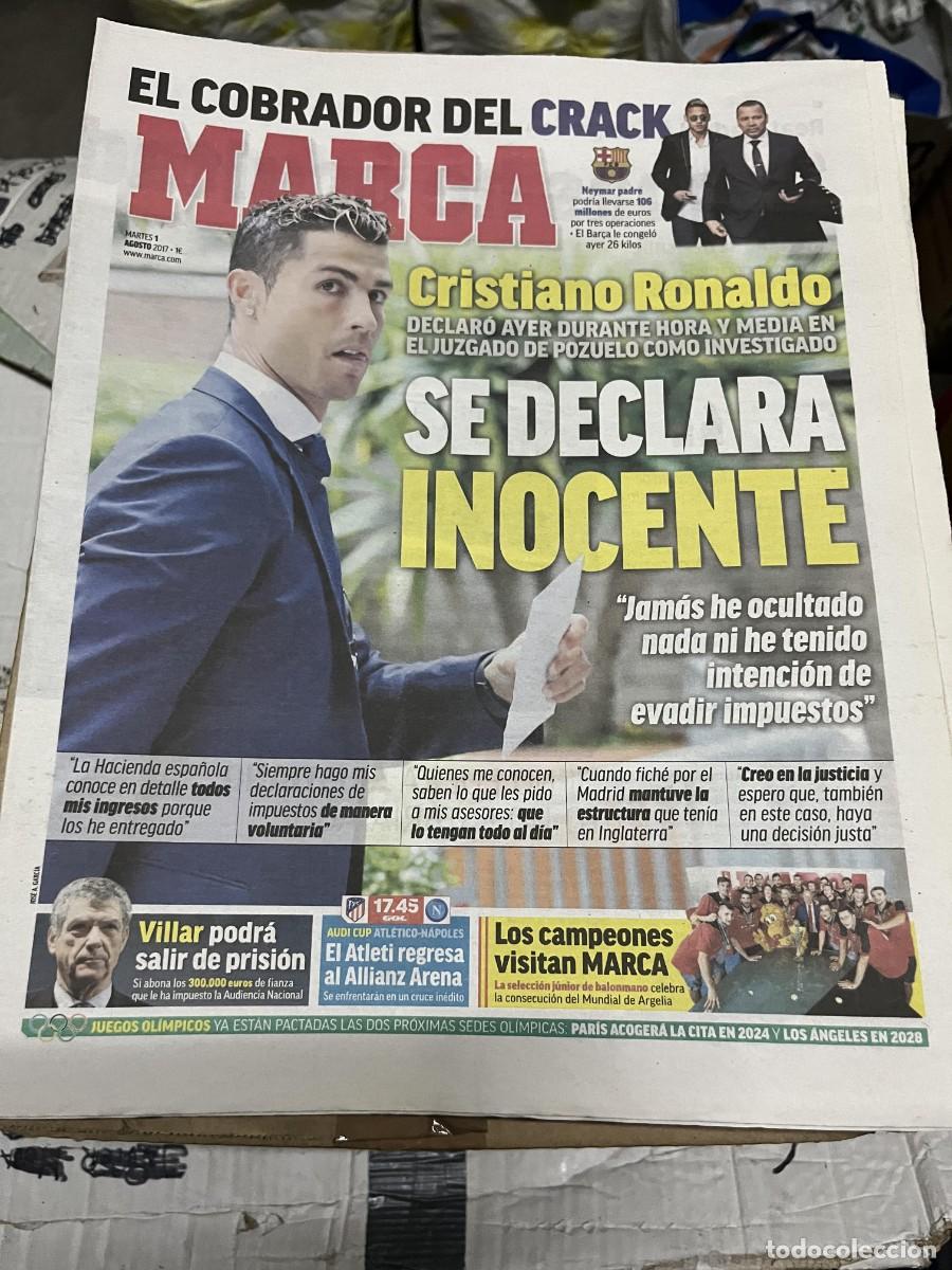 Coleccionismo deportivo: MARCA (1-8-2017) CRISTIANO RONALDO CASO NEYMAR PSG BARCELONA ANGEL MARIA VILLAR