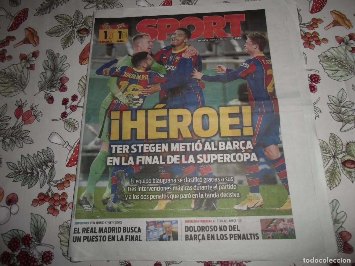 Coleccionismo deportivo: Peri&oacute;dico SPORT n&ordm; 14.874, 14-1-2021.Real Sociedad 1-F&uacute;tbol Club Barcelona 1. Ver fotos adicionales