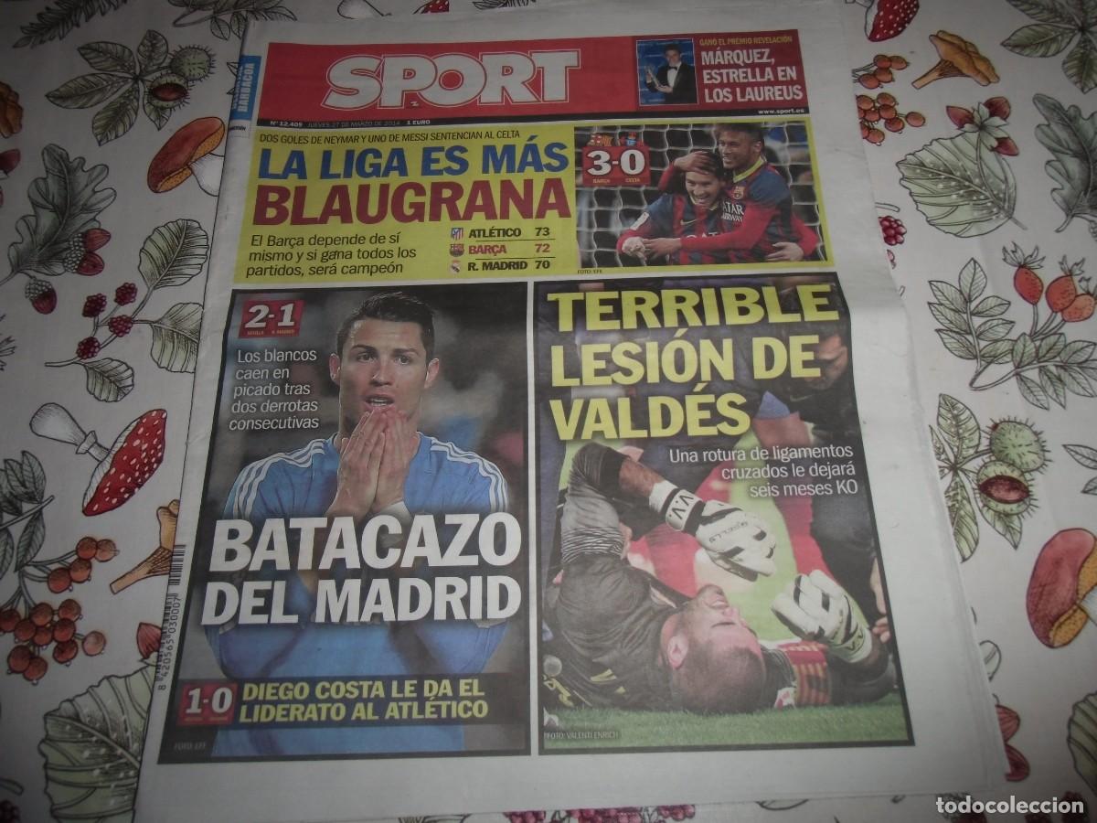 Coleccionismo deportivo: Peri&oacute;dico SPORT n&ordm; 12.409, 27-3-2014. F&uacute;tbol Club Barccelona 3 - Celta 0. Ver fotos adicionales