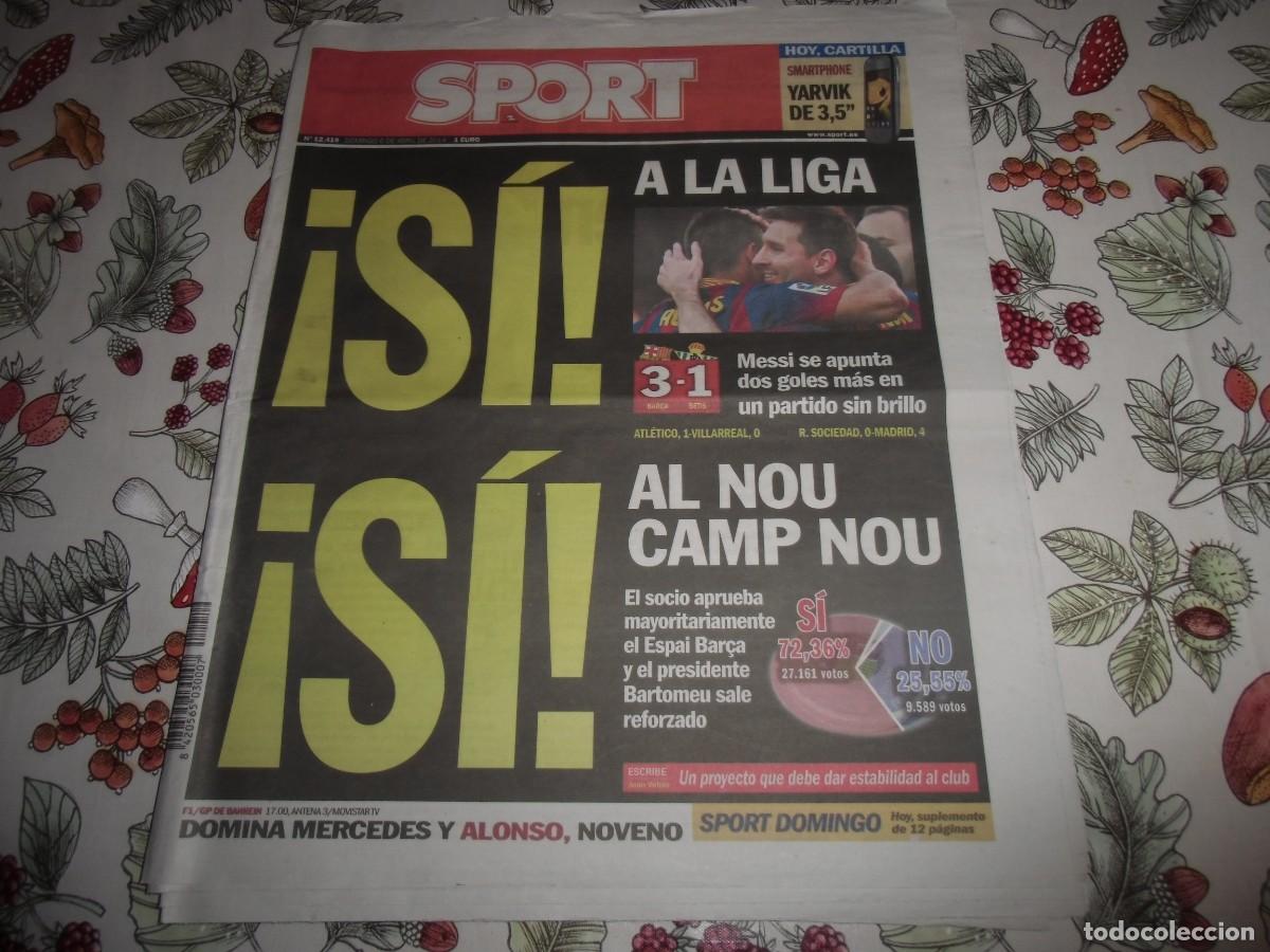 Coleccionismo deportivo: Peri&oacute;dico SPORT n&ordm; 12.419, 6-4-2014. F&uacute;tbol Club Barcelona 3 - Betis 1. Ver fotos adicionales