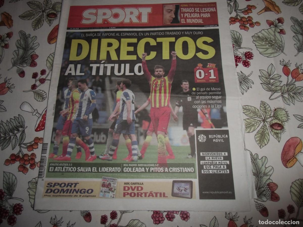 Coleccionismo deportivo: Peri&oacute;dico SPORT n&ordm; 12.412, 30-3-2014. Espa&ntilde;ol 0 - F&uacute;tbol Club Barecelona 1. Ver fotos adicionales