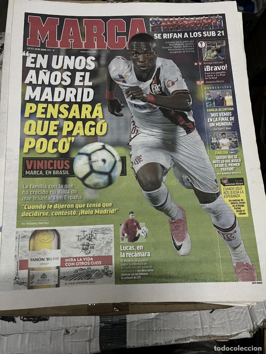 Coleccionismo deportivo: MARCA (29-6-2017) POSIBLE FICHAJE VINICIUS REAL MADRID ENTRAVISTA FAMILIA ALCANTARA ZUBELDIA