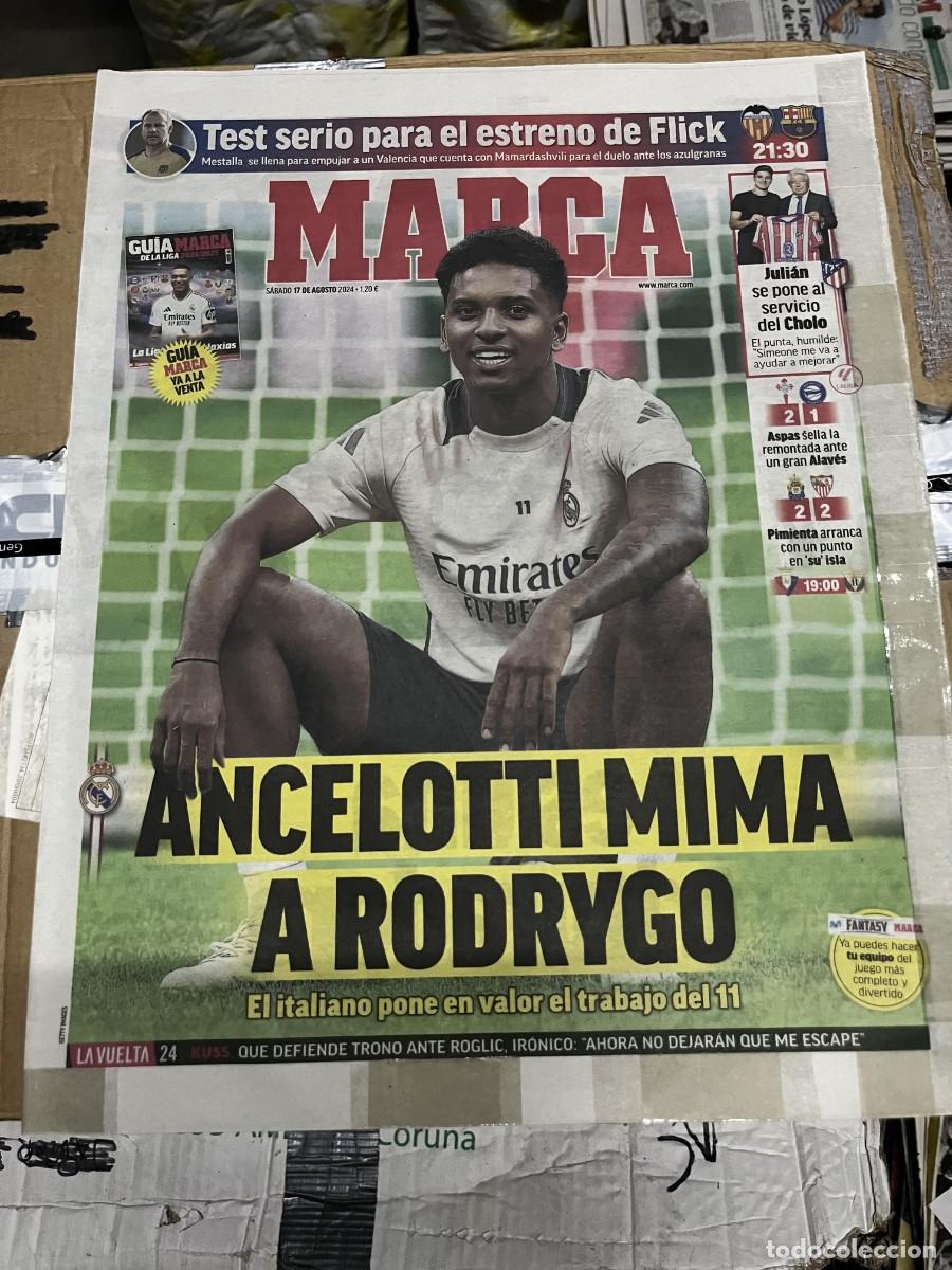 Coleccionismo deportivo: MARCA (17-8-2024) ANCELOTTI REAL MADRID RODRYGO PRESENTACION JULIAN ALVAREZ ATLETICO MADRID FICHAJE