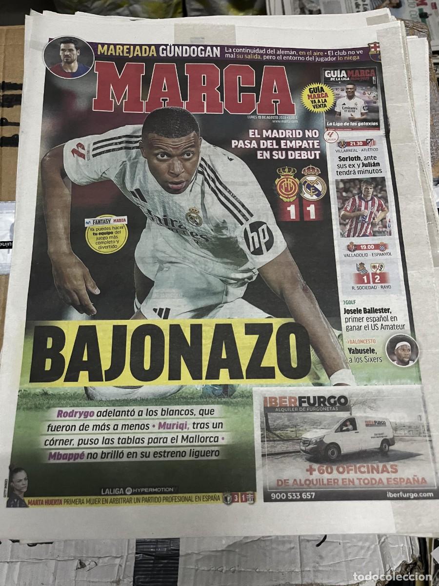 Coleccionismo deportivo: MARCA (18-8-2024) MBAPPE DEBUT EN LIGA MALLORCA 1-1 REAL MADRID REAL SOCIEDAD 1-2 RAYO