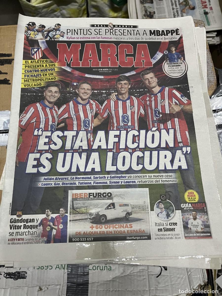 Collezionismo sportivo: MARCA (22-8-2024) BIENVENIDA ROJIBLANCA ATLETICO MADRID JULIAN ALVAREZ SORLOTH LE NORMAND