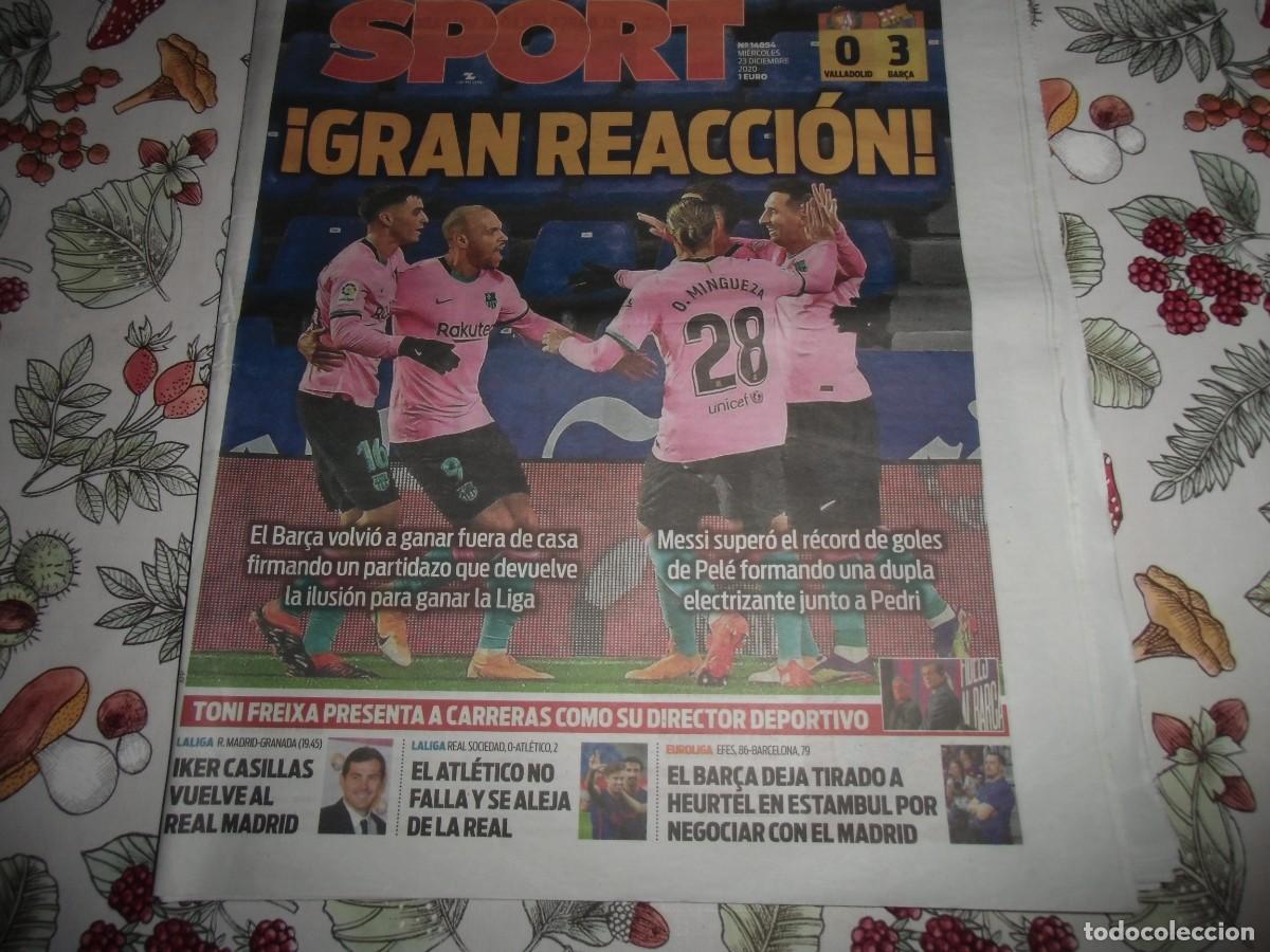 Coleccionismo deportivo: Peri&oacute;dico SPORT n&ordm; 14.854 Real Valladolid 0-F&uacute;tbol Club Barcelona 3