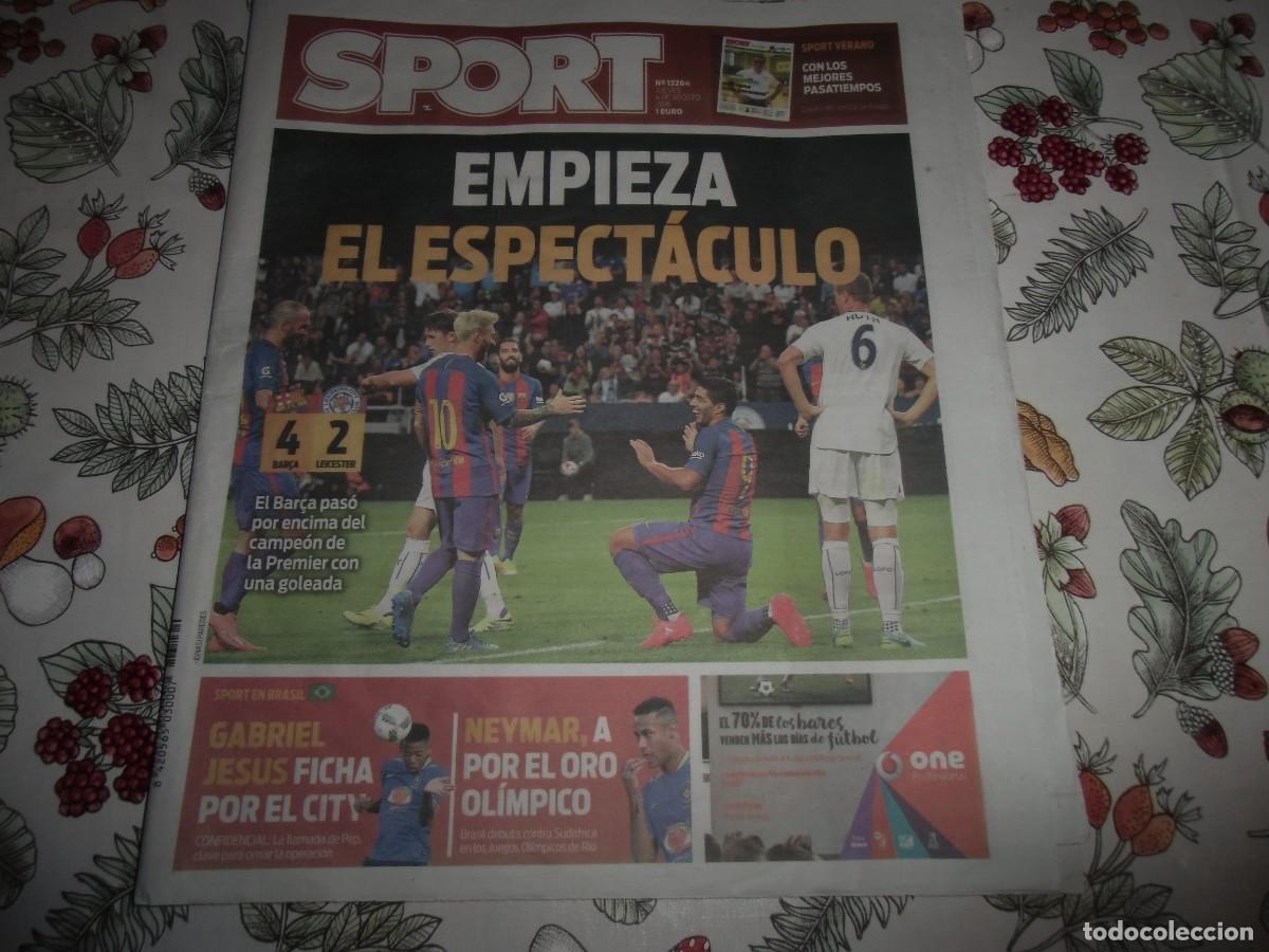 Coleccionismo deportivo: Peri&oacute;dico SPORT n&ordm; 13.264, 4-8-2013. F&uacute;tbol Club Barcelona 4 - Leicester 2