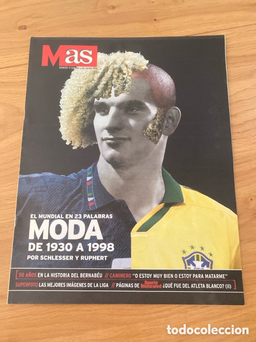 Coleccionismo deportivo: Revista peri&oacute;dico AS 17 a&ntilde;o 1998 - Mundial f&uacute;tbol - Poster - Caminero - Gento