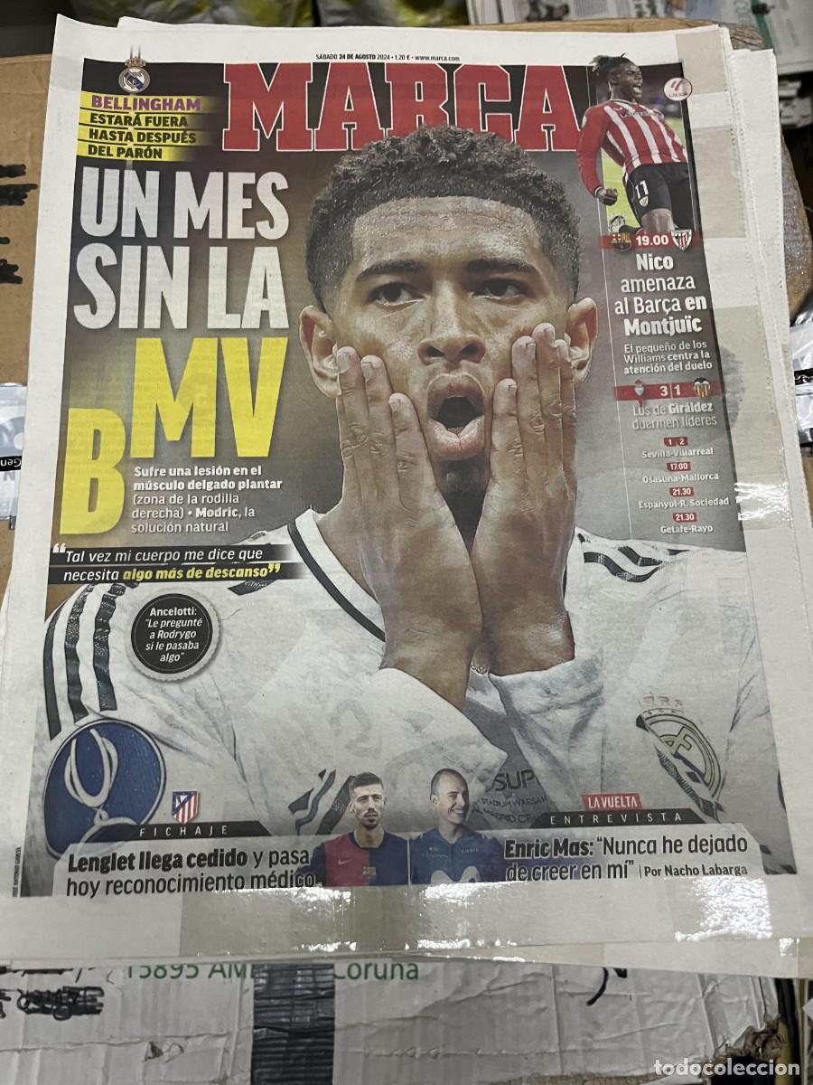 Coleccionismo deportivo: MARCA (24-8-2024) LESION BELLINGHAM BARCELONA ATHLETIC BILBAO JORNADA LIGA CELTA 3-1 VALENCIA