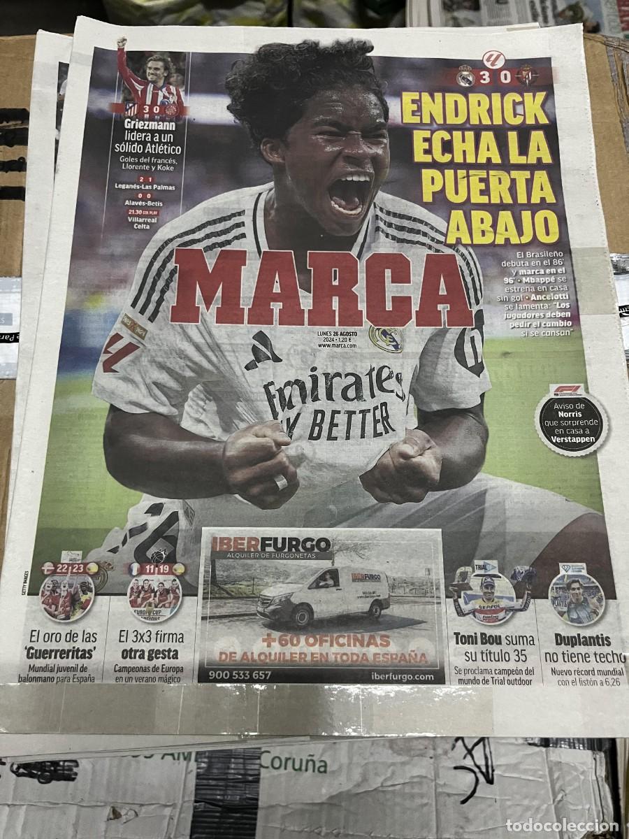 Coleccionismo deportivo: MARCA (26-8-2024) JORNADA LIGA REAL MADRID 3-0 VALLADOLID ENDRICK ATLETICO 3-0 GIRONA GRIEZMANN