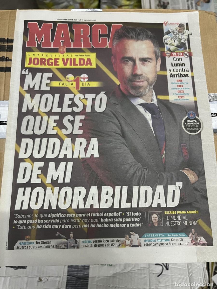 Coleccionismo deportivo: MARCA (19-8-2023) ENTREVISTA EXCLUSIVA JORGE VILDA FINAL MUNDIAL FEMENINO ESPA&Ntilde;A INGLATERRA