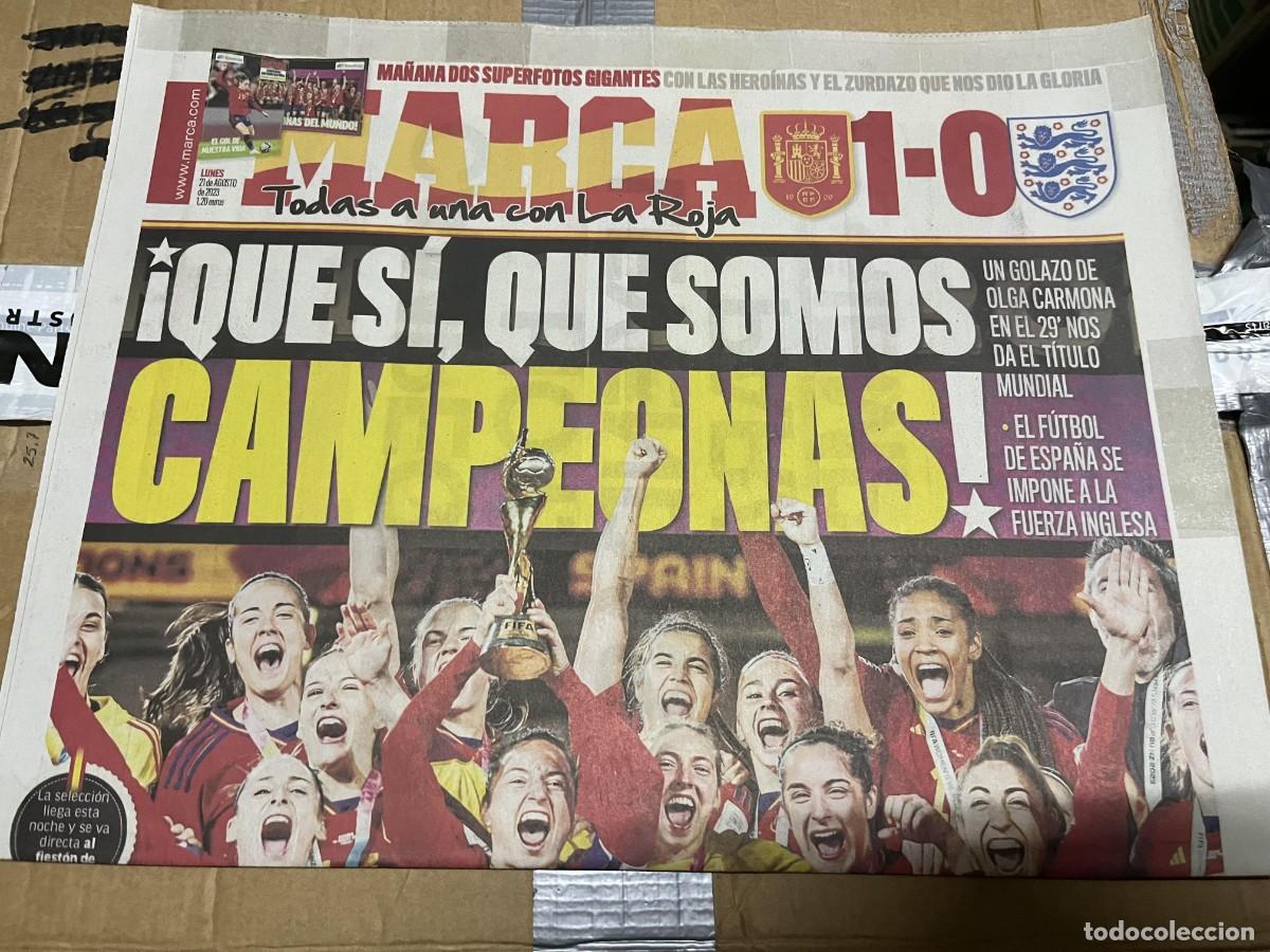 Coleccionismo deportivo: MARCA (21-8-2023) CAMPEON FINAL MUNDIAL FEMENINO ESPA&Ntilde;A 1-0 INGLATERRA GOL OLGA CARMONA