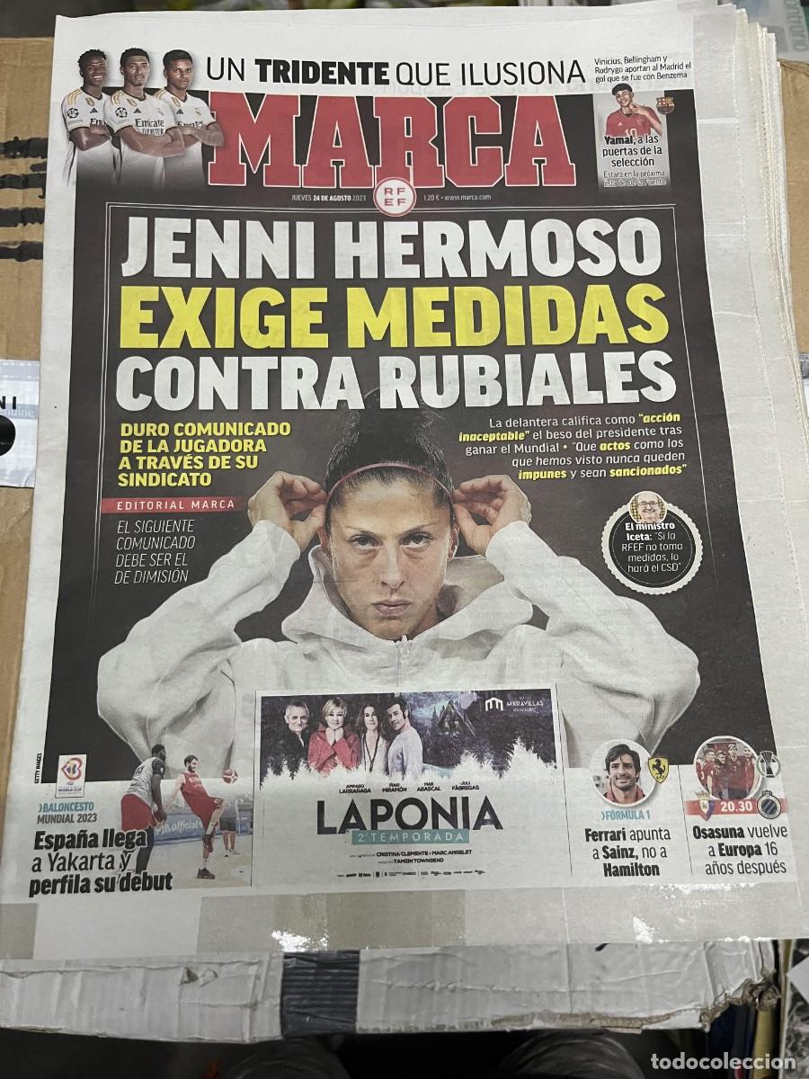 Coleccionismo deportivo: MARCA (24-8-2023) LAMINE YAMAL JENNI HERMOSO LUIS RUBIALES BESO ESPA&Ntilde;A SELECCION ESPA&Ntilde;OLA
