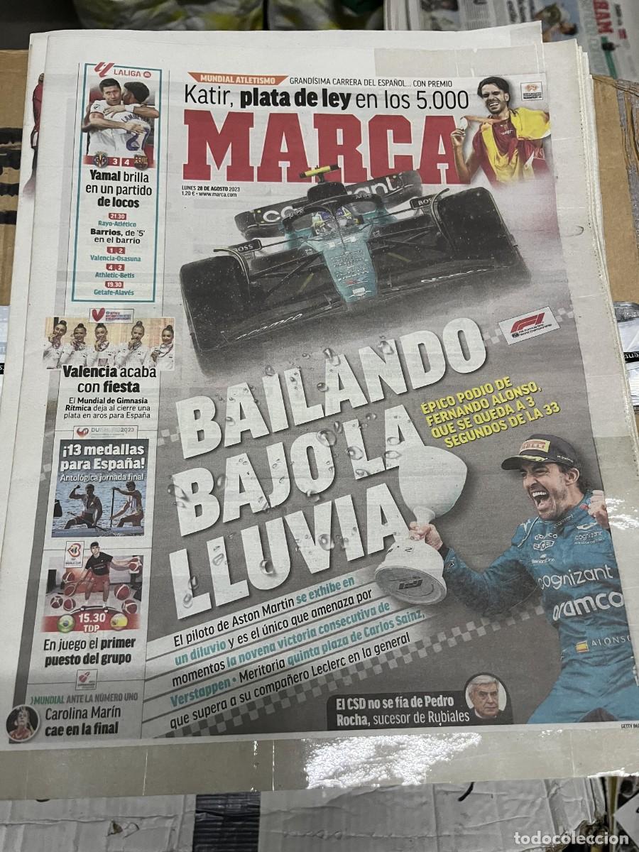 Coleccionismo deportivo: MARCA (28-8-2023) EPICO PODIO FERNANDO ALONSO FORMULA 1 MEDALLA PLATA KATIR VILLARREAL 3-4 BARCELONA