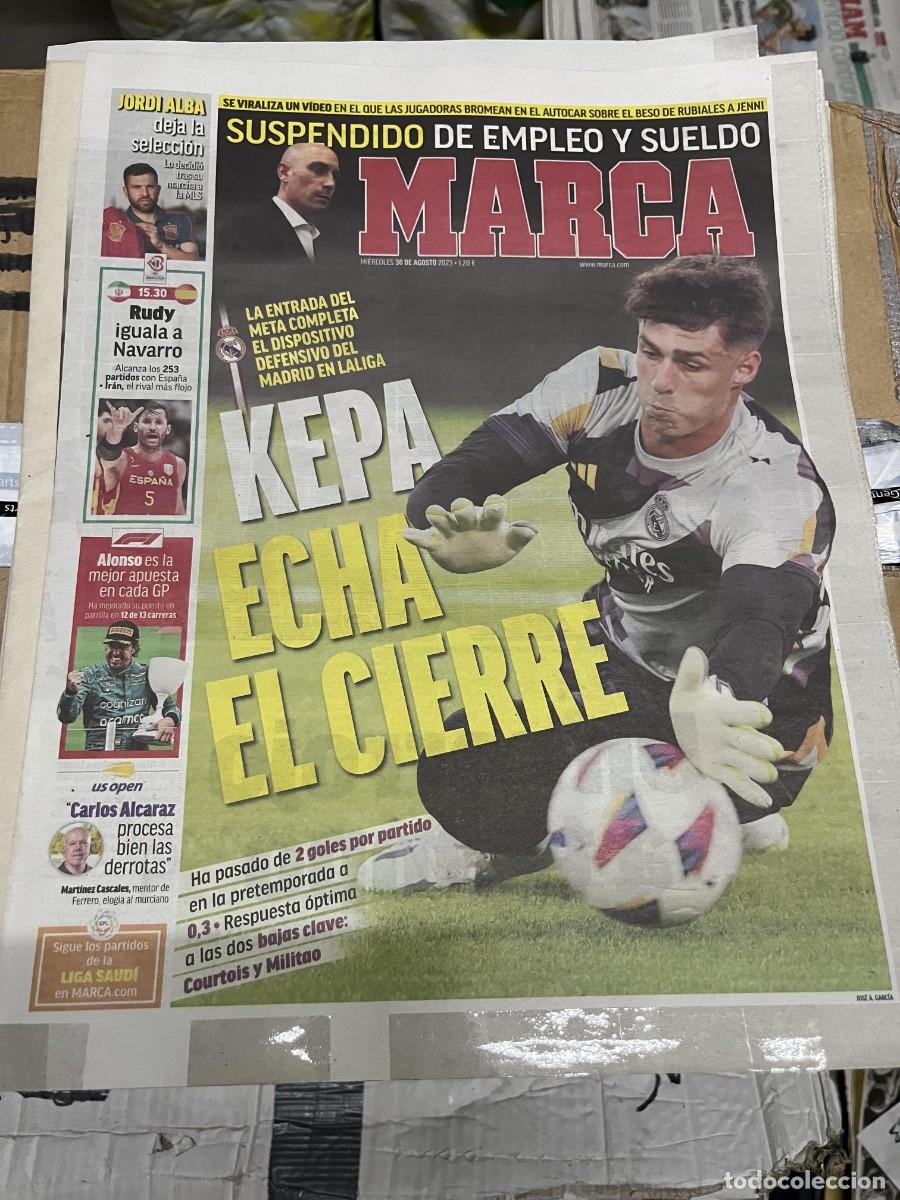 Coleccionismo deportivo: MARCA (30-8-2023) SUSPENDIDO LUIS RUBIALES RFEF JORDI ALBA KEPA REAL MADRID FERNANDO ALONSO