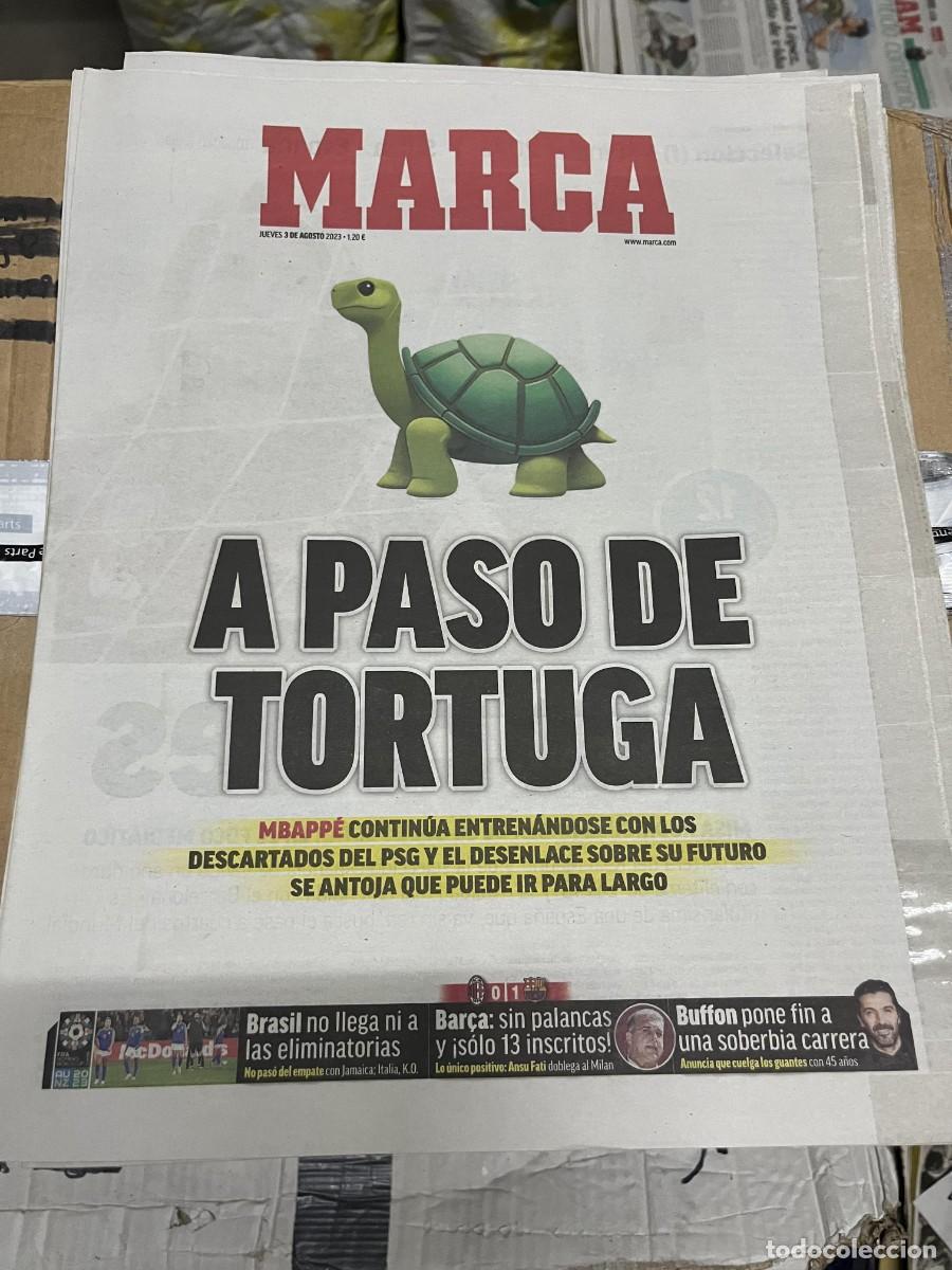 Coleccionismo deportivo: MARCA (3-8-2023) MBAPPE PSG REAL MADRID MILAN 0-1 BARCELONA BUFFON