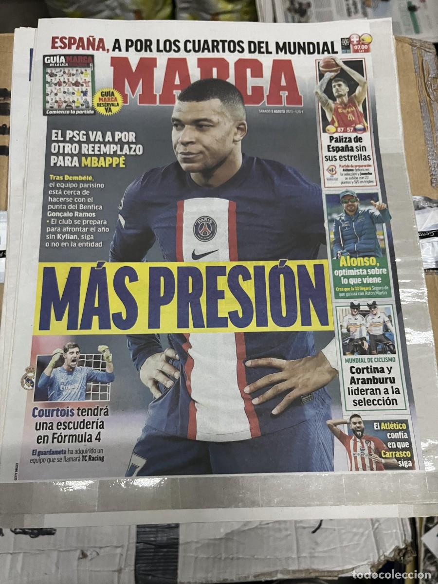 Coleccionismo deportivo: MARCA (5-8-2023) MBAPPE PSG REAL MADRID FERNANDO ALONSO COURTOIS CORTINA ARANBURU CARRASCO
