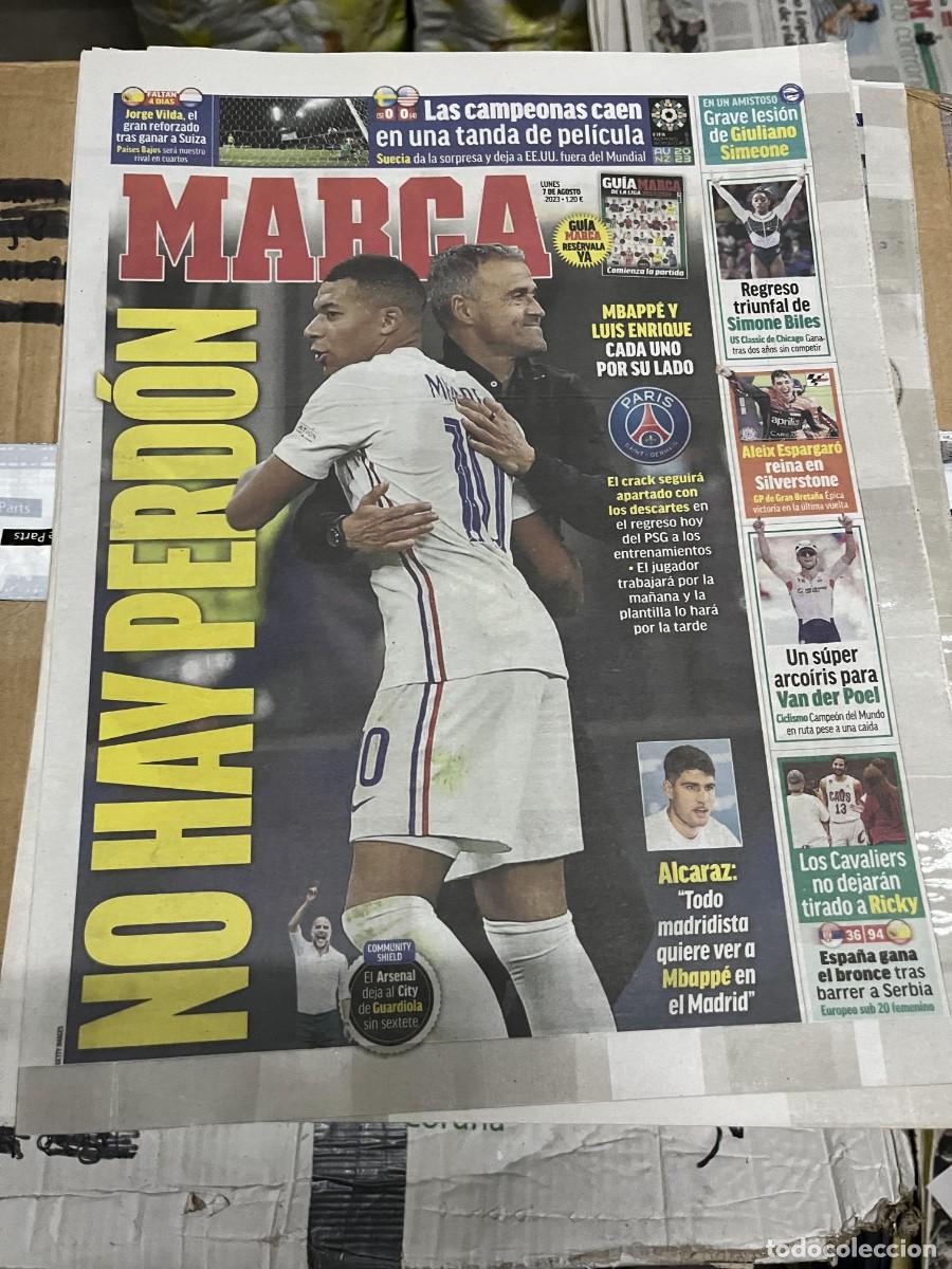 Coleccionismo deportivo: MARCA (7-8-2023) PSG MBAPPE LUIS ENRIQUE ALCARAZ TENIS SIMONE BILES ALEIX ESPARGARO VAN DER POEL