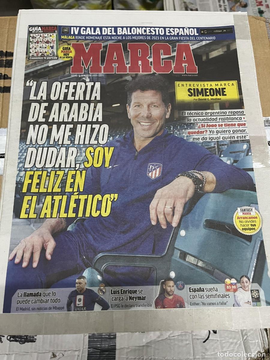Coleccionismo deportivo: MARCA (10-8-2023) ENTREVISTA DIEGO PABLO SIMEONE ENTRENADOR ATLETICO MADRID