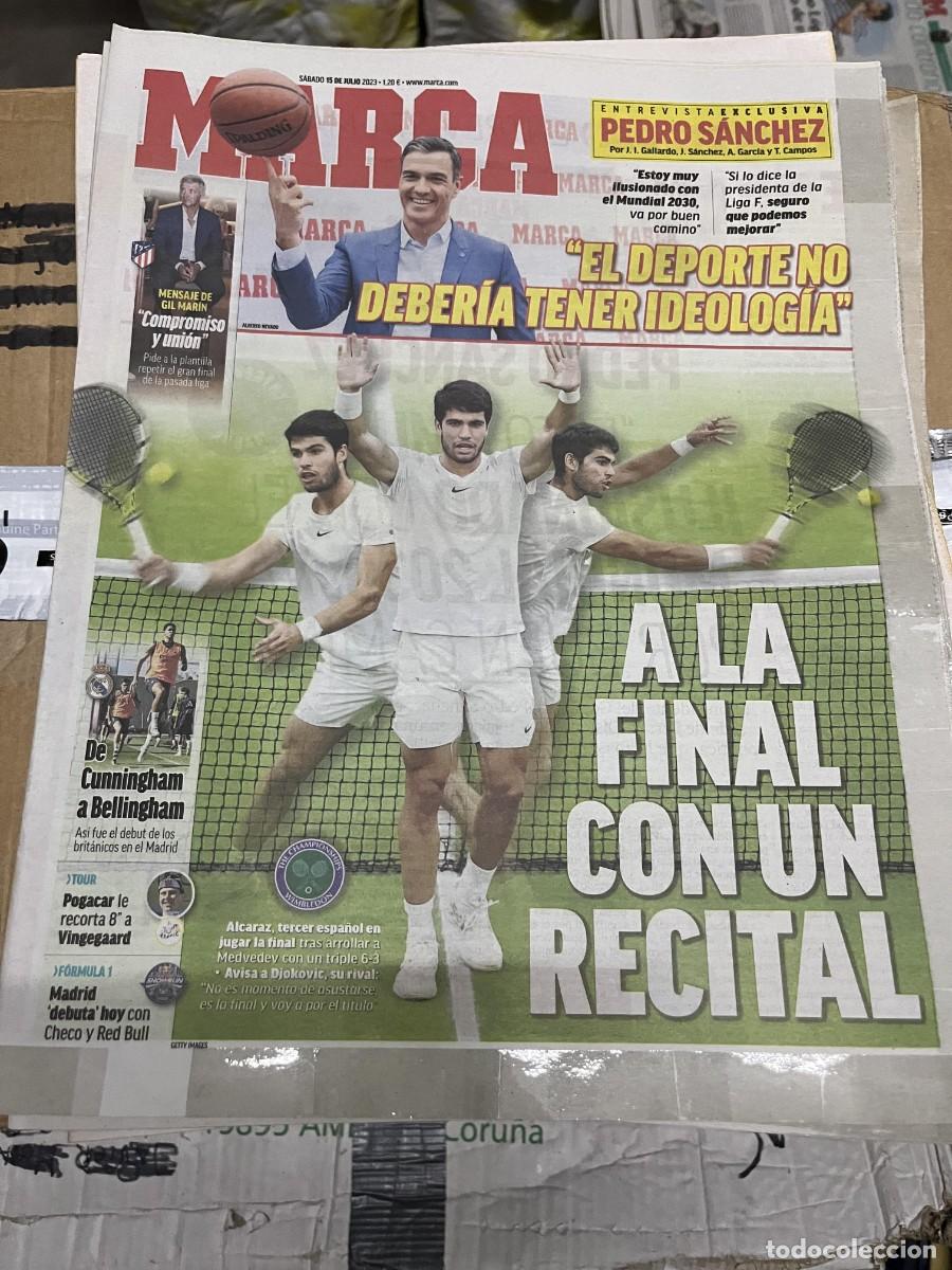 Coleccionismo deportivo: MARCA (15-7-2023) ENTREVISTA EXCLUSIVA PRESIDENTE PEDRO SANCHEZ MIGUEL ANGEL GIL ATLETICO ALCARAZ
