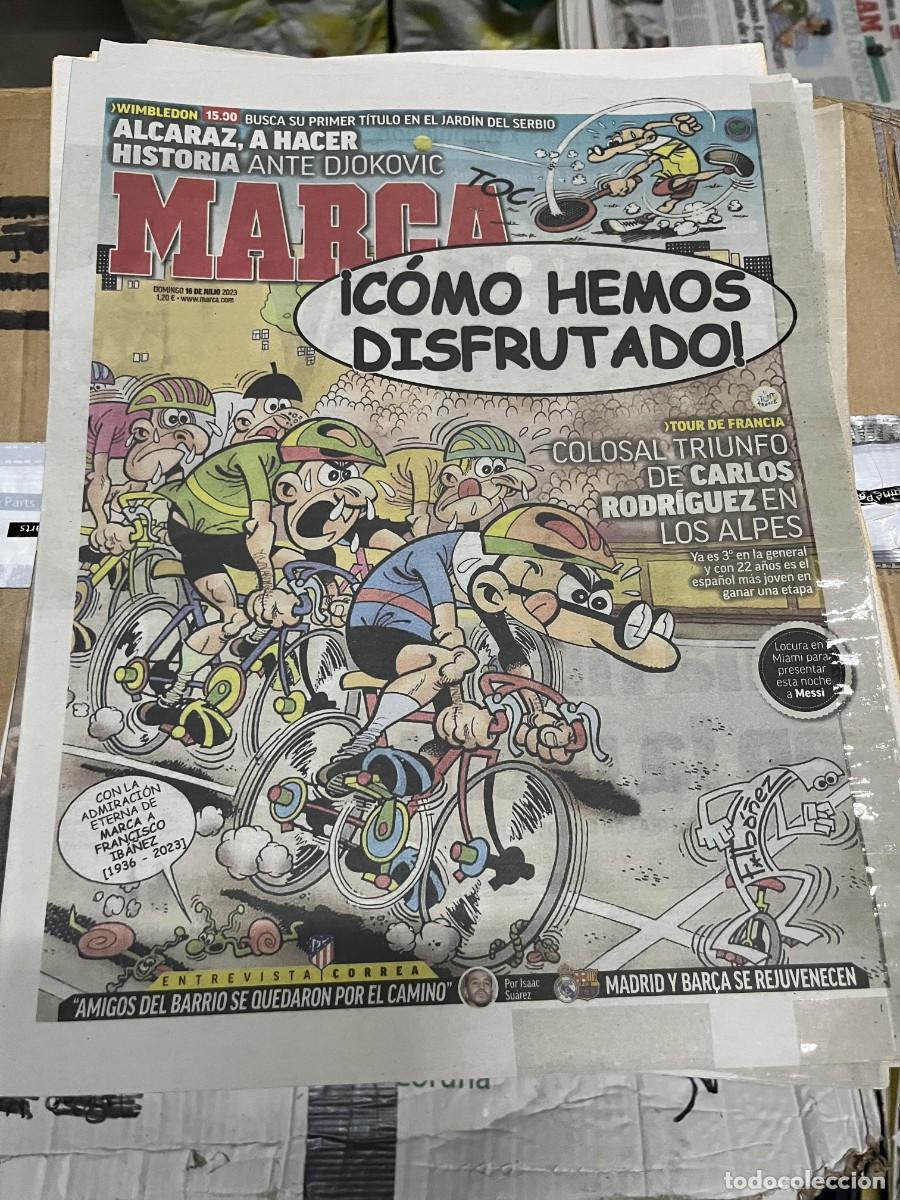 Coleccionismo deportivo: MARCA (16-7-2023) MORTADELO Y FILEMON ALCARAZ DJOKOVIC FINAL WIMBLEDON TENIS CARLOS RODRIGUEZ