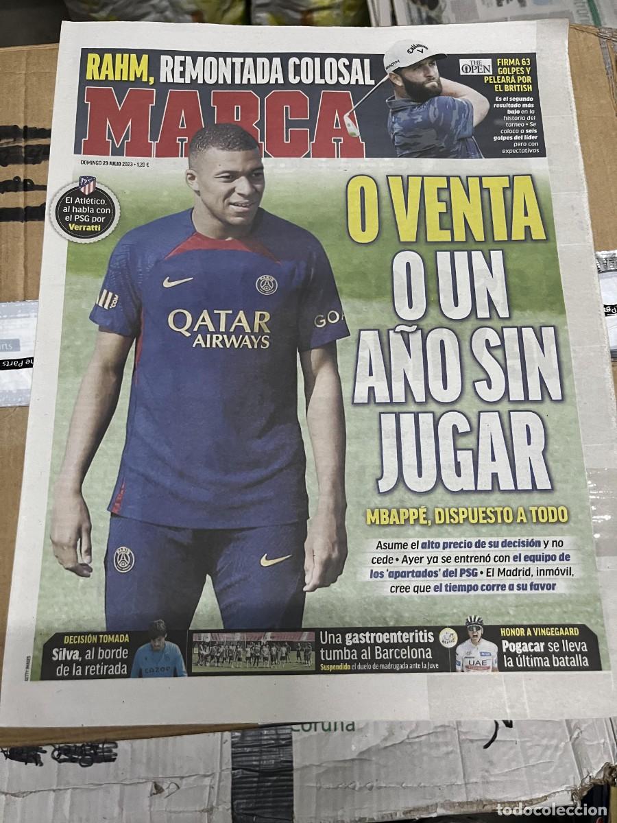 Coleccionismo deportivo: MARCA (23-7-2023) POSIBLE FICHAJE MBAPPE REAL MADRID PSG RAHM GOLF SILVA POGACAR JON RAHM GOLF