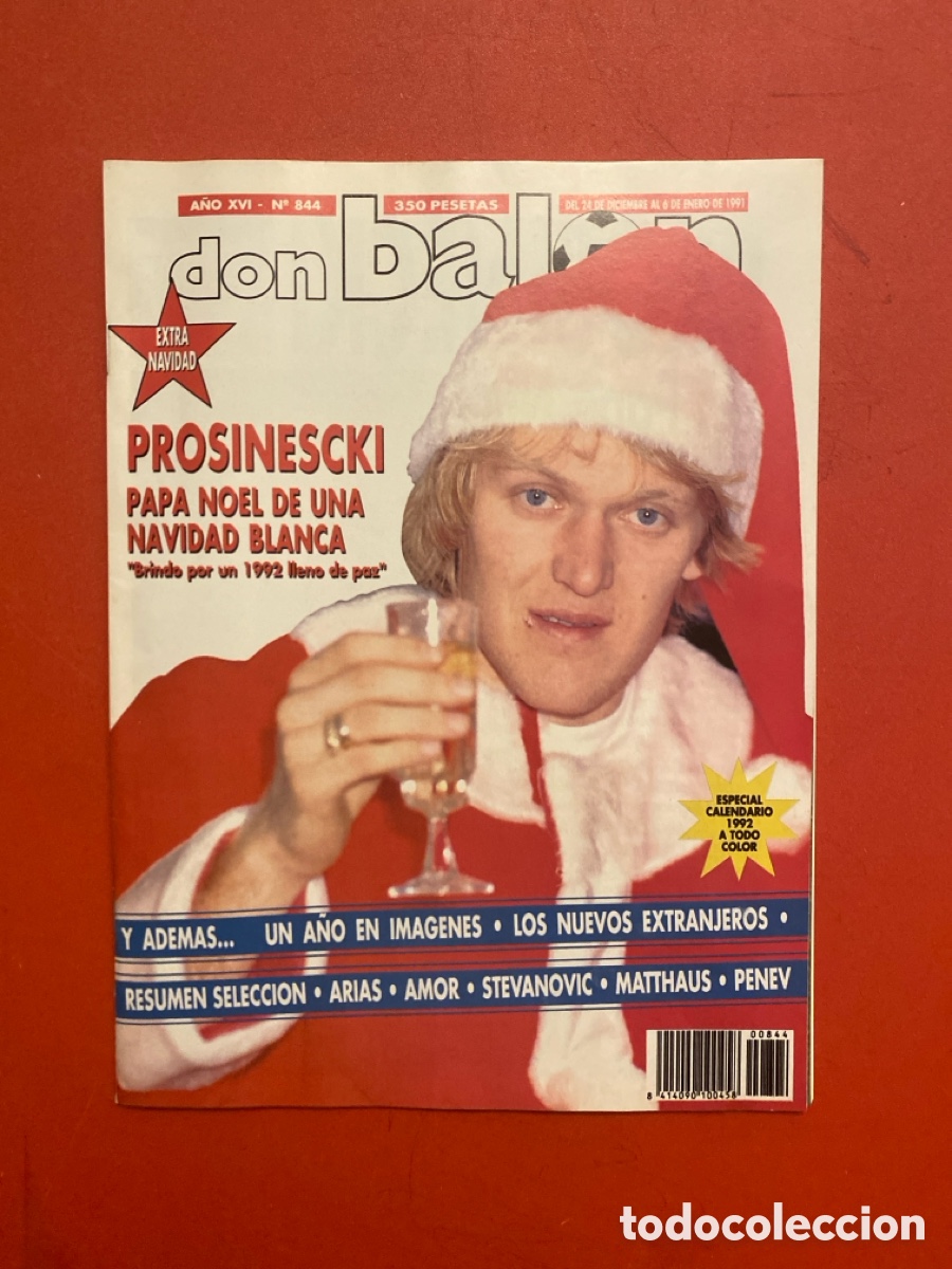 Coleccionismo deportivo: Don bal&oacute;n 844 - Poster Bar&ccedil;a - Calendario - Valencia - Logro&ntilde;&eacute;s - Espa&ntilde;a Lleida - Matthaus - Madri