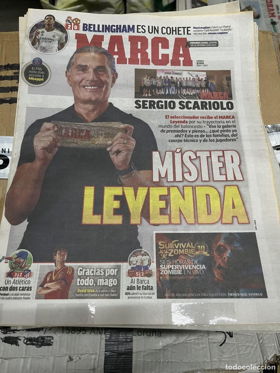 Coleccionismo deportivo: MARCA (28-7-2023) SERGIO SCARIOLO BELLINGHAM REAL MADRID 2-0 MANCHESTER UNITED DAVID SILVA