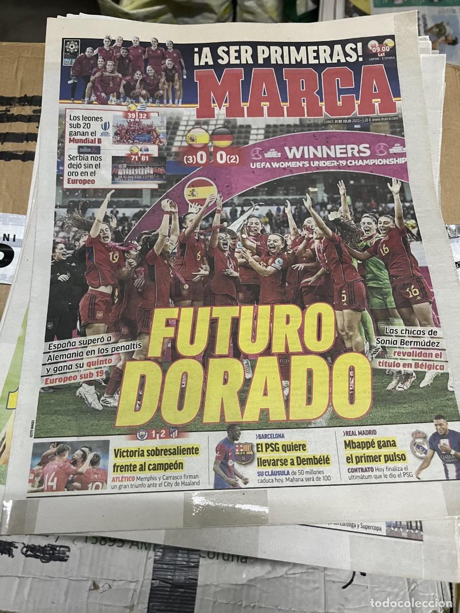 Coleccionismo deportivo: MARCA (31-7-2023)CAMPEON EUROPEO FEMENINO SUB-19 ESPA&Ntilde;A ALEMANIA MBAPPE MANCHESTER CITY 1-2 ATLETICO