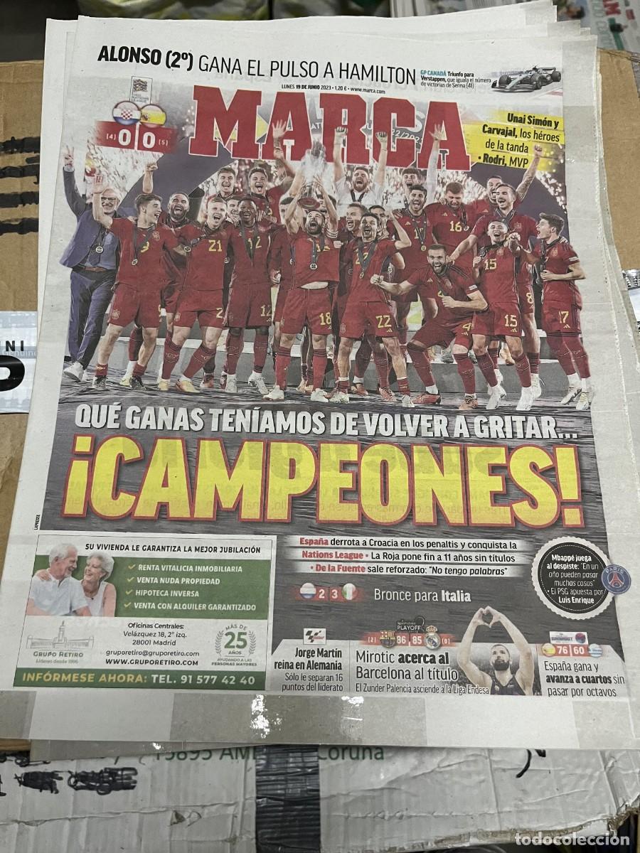 Coleccionismo deportivo: MARCA (19-6-2023) CAMPEON FINAL UEFA NATIONS LEAGUE ESPA&Ntilde;A 0-0 CROACIA