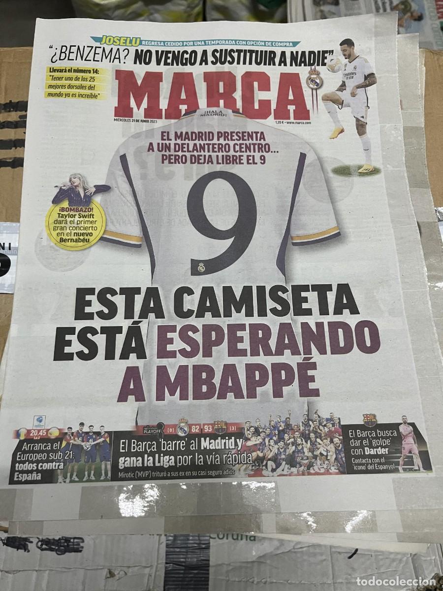 Coleccionismo deportivo: MARCA (21-6-2023) BENZEMA REAL MADRID TAYLOR SWIFT CAMISETA MBAPPE REAL MADRID