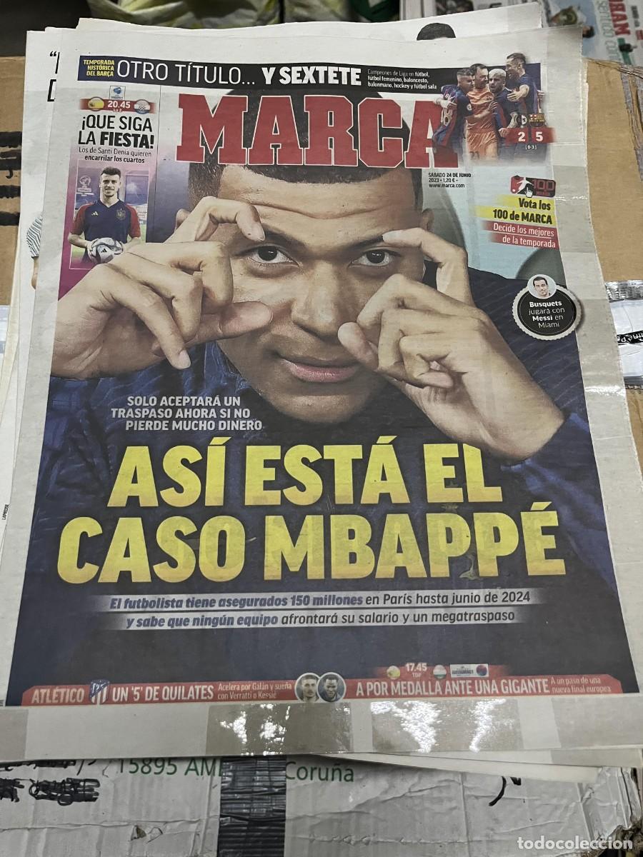 Collezionismo sportivo: MARCA (24-6-2023) BARCELONA CAMPEON SEXTETE BUSQUETS MESSI MBAPPE REAL MADRID