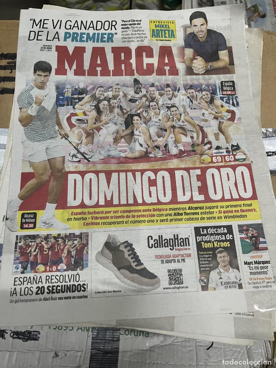 Collezionismo sportivo: MARCA (25-6-2023) TENIS CARLOS ALCARAZ ESPA&Ntilde;A BELGICA FEMENINO EUROBASKET TONI KROOS