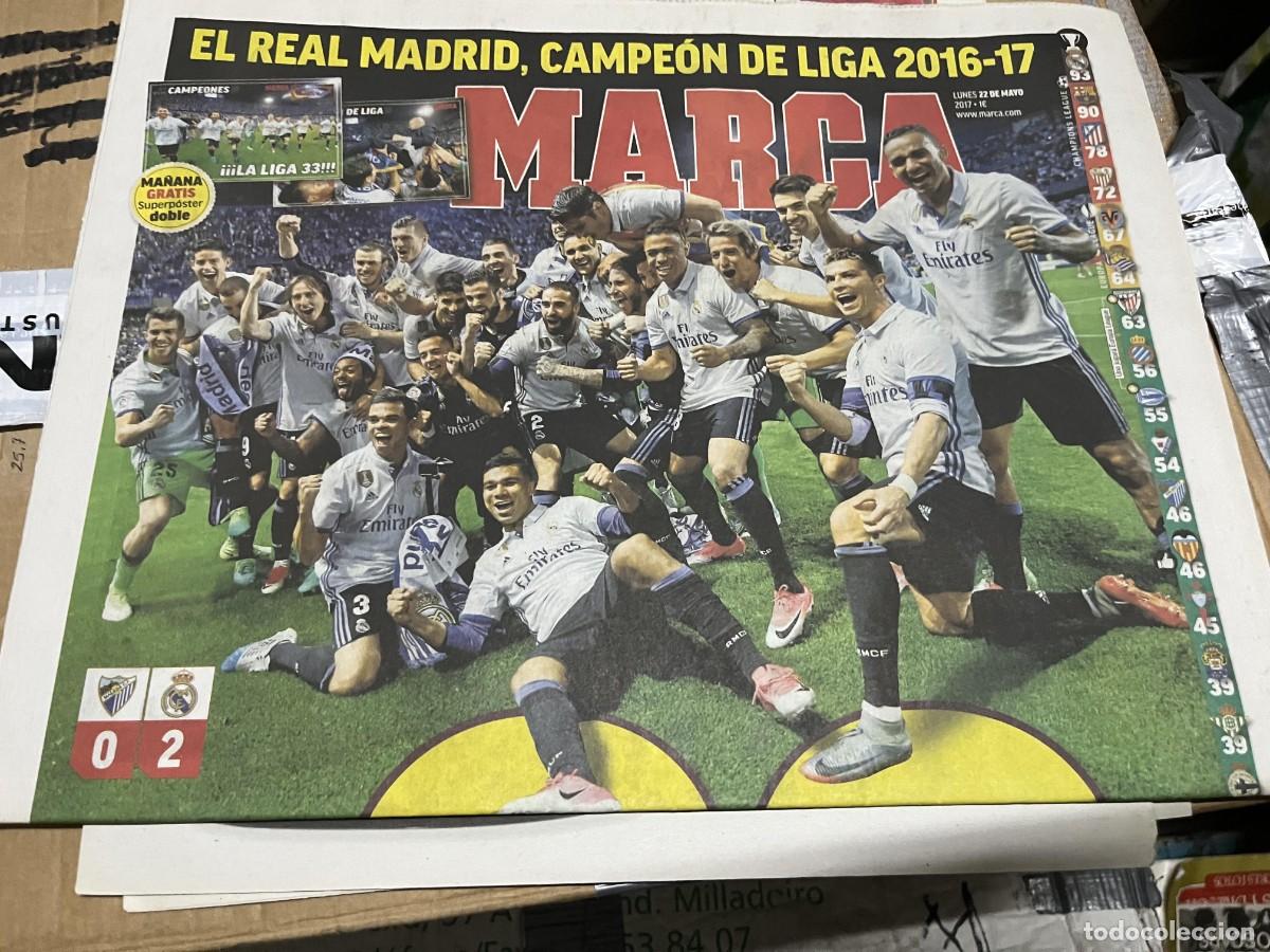 Collezionismo sportivo: MARCA (22-5-2017) MALAGA 0-2 REAL MADRID CAMPEON LIGA 33 TEMPORADA 2016 2017