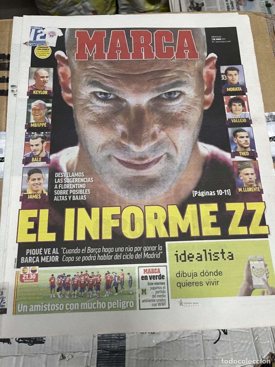 Coleccionismo deportivo: MARCA (7-6-2017) ZINEDINE ZIDANE REAL MADRID INFORME ZZ ESPA&Ntilde;A COLOMBIA AMISTOSO
