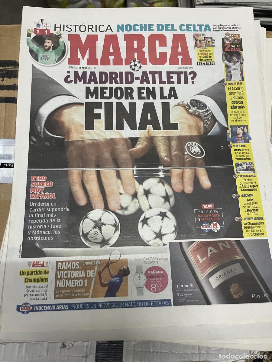 Coleccionismo deportivo: MARCA (21-4-2017) SORTEO CHAMPIONS UEFA EUROPA LEAGUE GENK 1-1 CELTA VIGO
