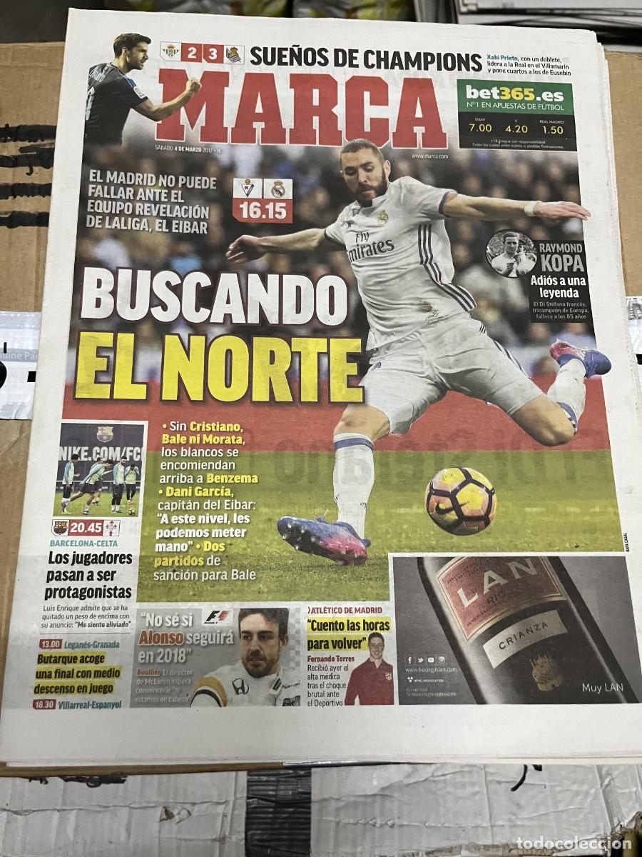 Coleccionismo deportivo: MARCA (4-3-2017) JORNADA LIGA EIBAR REAL MADRID BENZEMA BETIS 2-3 REAL SOCIEDAD BARCELONA CELTA