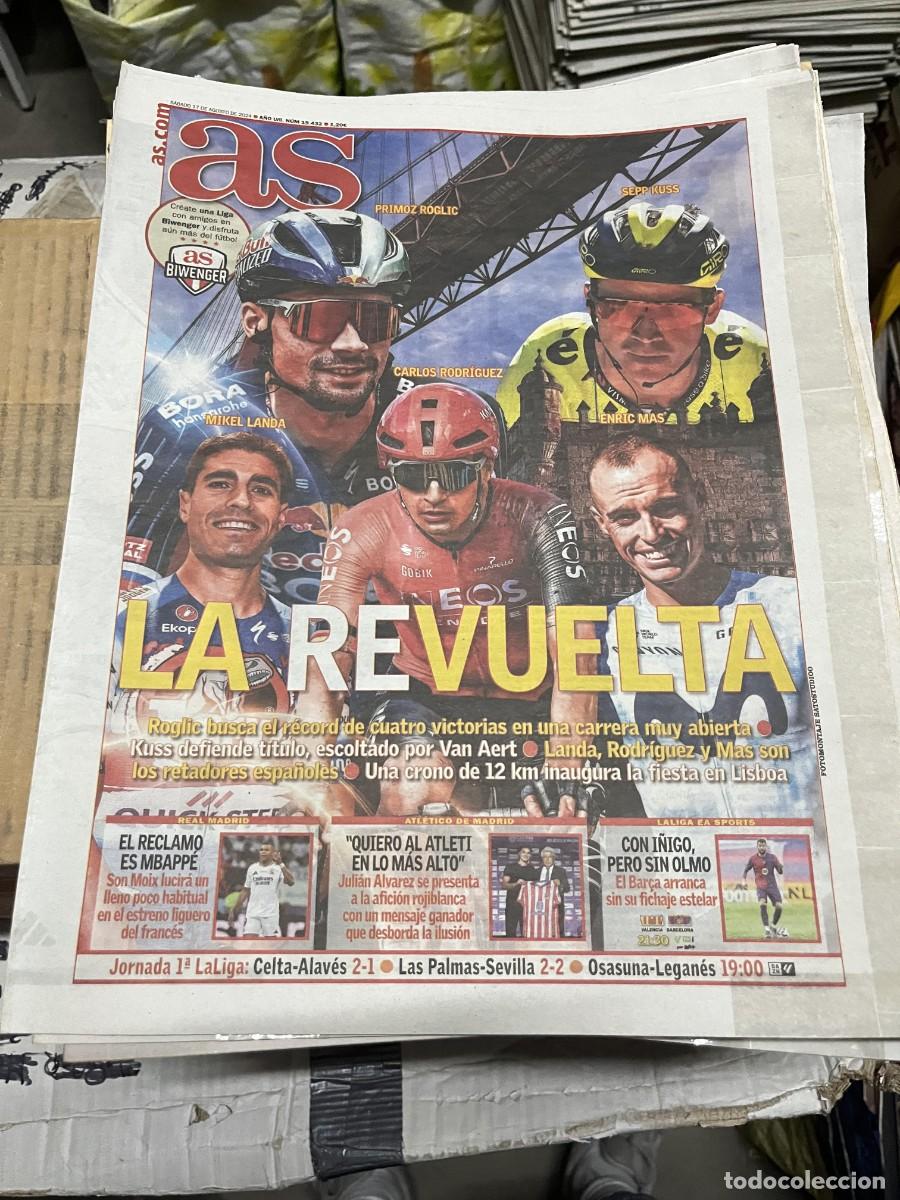 Coleccionismo deportivo: AS (17-8-2024) VUELTA A ESPA&Ntilde;A CICLISMO MIKEL LANDA CARLOS RODRIGUEZ ENRIC MAS SEPP KUSS ROGLIC