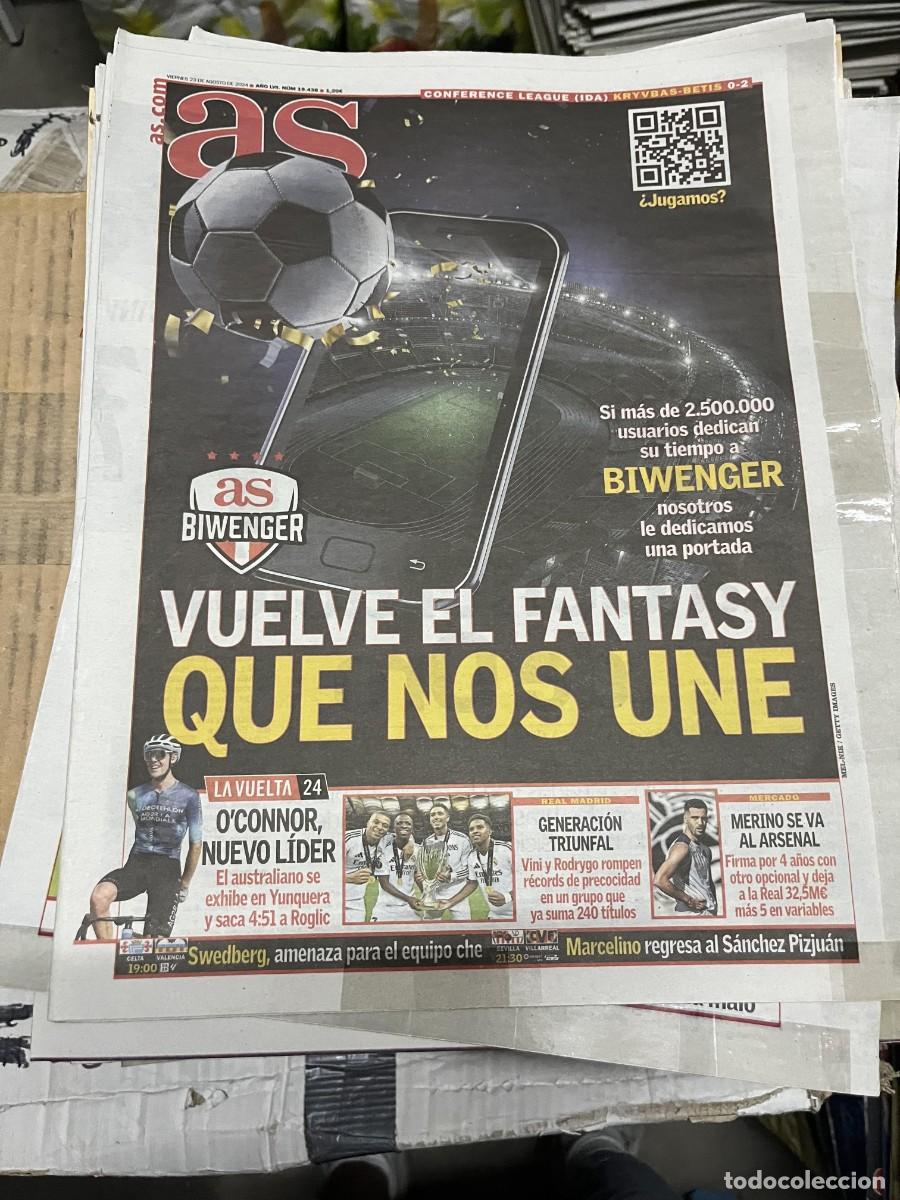 Coleccionismo deportivo: AS (23-8-2024) BIWENGER FANTASY VUELTA A ESPA&Ntilde;A OCONNOR MIKEL MERINO