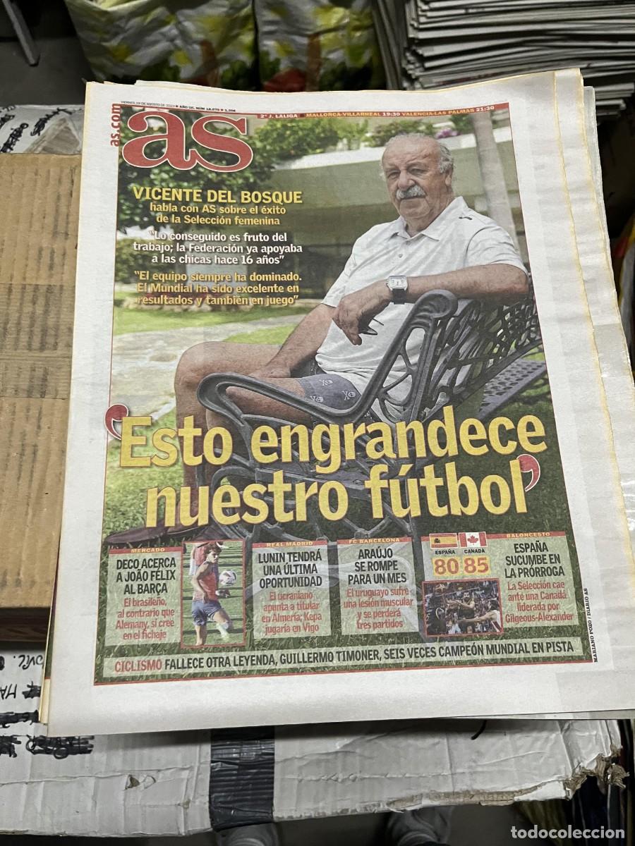 Coleccionismo deportivo: AS (18-8-2023) VICENTE DEL BOSQUE SELECCION FUTBOL FEMENINA ESPA&Ntilde;A DECO JOAO FELIX ARAUJO