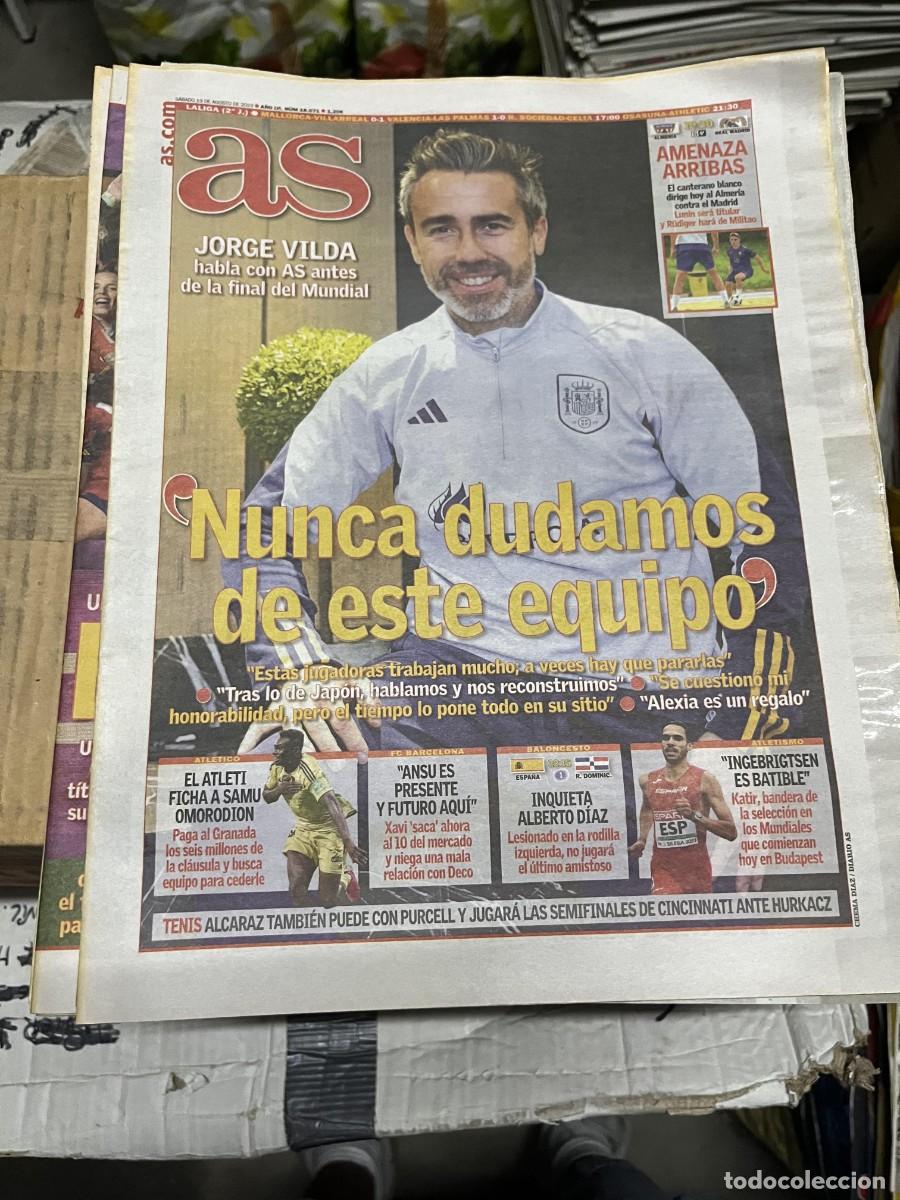 Coleccionismo deportivo: AS (19-8-2023) JORGE VILDA ESPA&Ntilde;A HOY ALMERIA REAL MADRID FICHAJE SAMU OMORODION ANSU FATI
