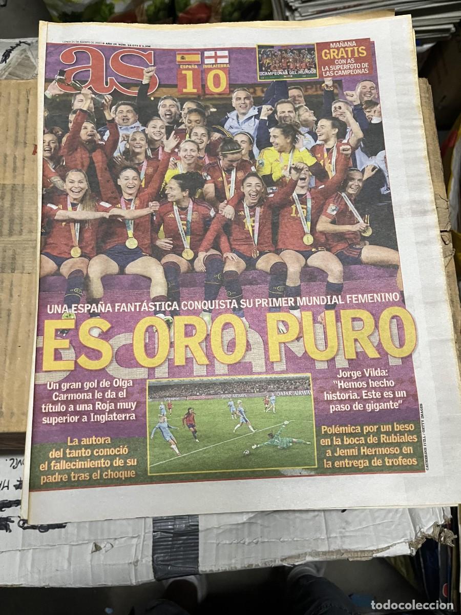 Coleccionismo deportivo: AS (21-8-2023) CAMPEON FINAL MUNDIAL FEMENINO ESPA&Ntilde;A 1-0 INGLATERRA