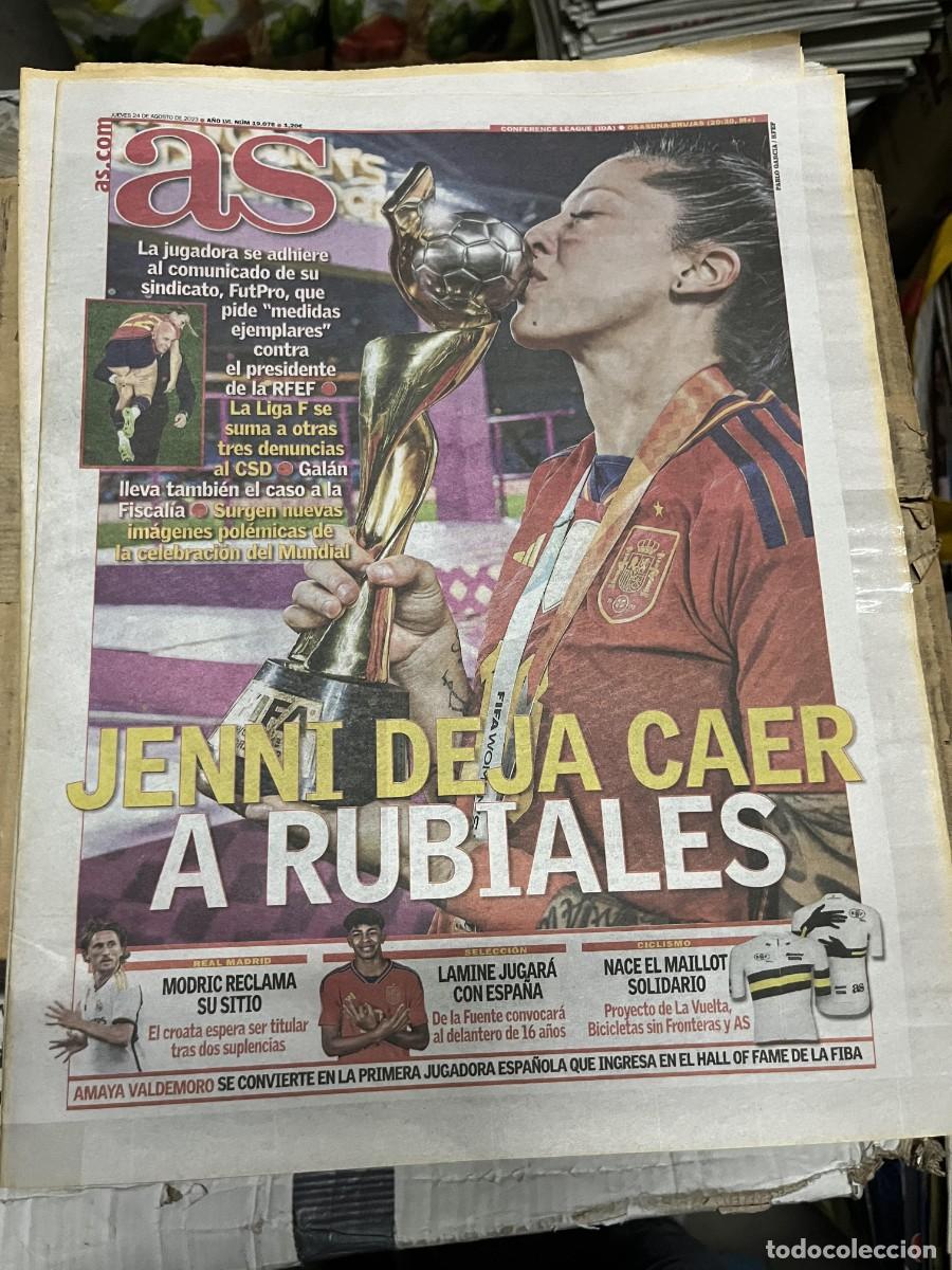 Coleccionismo deportivo: AS (24-8-2023) SELECCION ESPA&Ntilde;OLA FEMENINO ESPA&Ntilde;A BESO RUBIALES JENNI HERMOSO MODRIC LAMINE YAMAL