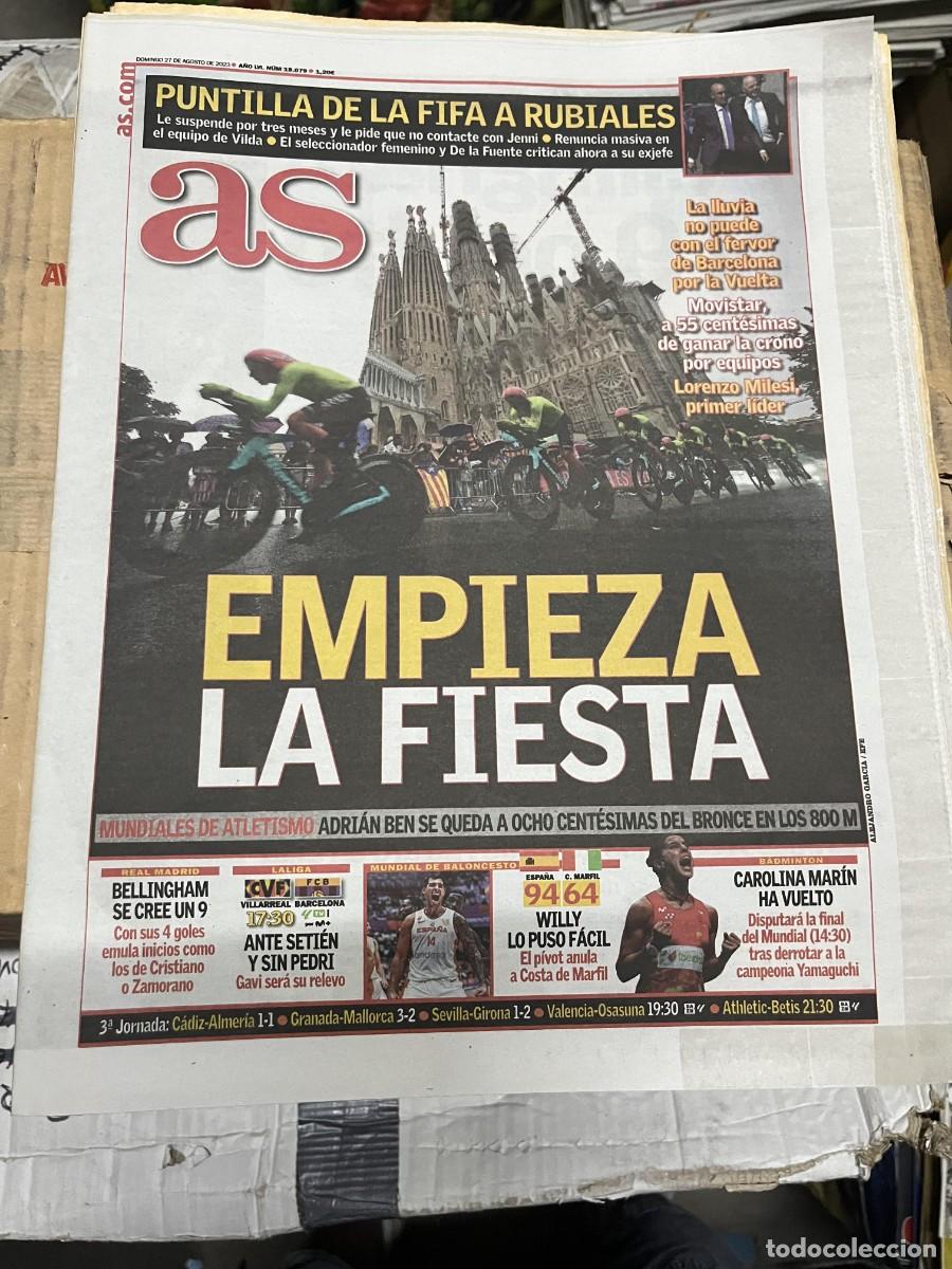 Coleccionismo deportivo: AS (27-8-2023) SELECCION ESPA&Ntilde;OLA FEMENINO ESPA&Ntilde;A BESO DESPIDO RUBIALES JENNI HERMOSO FIFA VUELTA